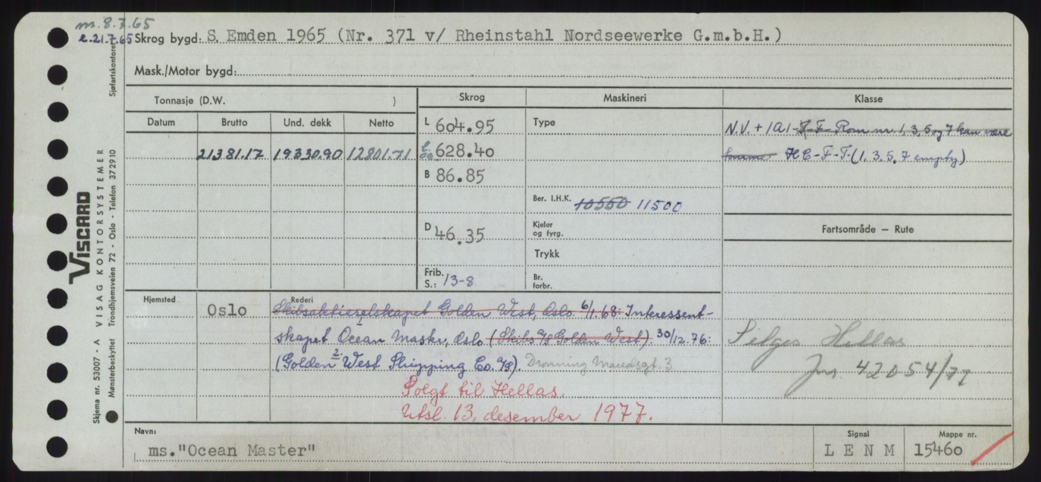 Sjøfartsdirektoratet med forløpere, Skipsmålingen, RA/S-1627/H/Hd/L0028: Fartøy, O, s. 67