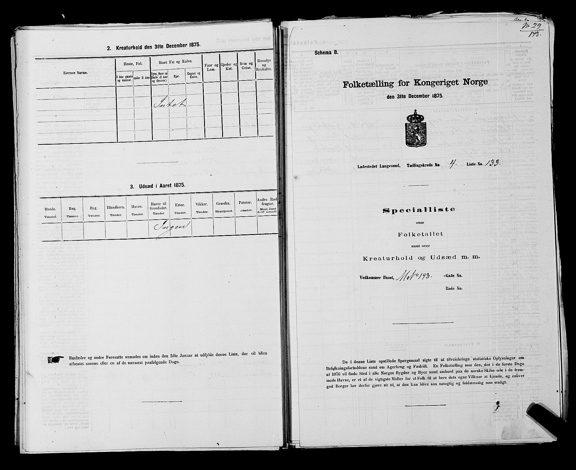 SAKO, Folketelling 1875 for 0802B Bamble prestegjeld, Langesund ladested, 1875, s. 293
