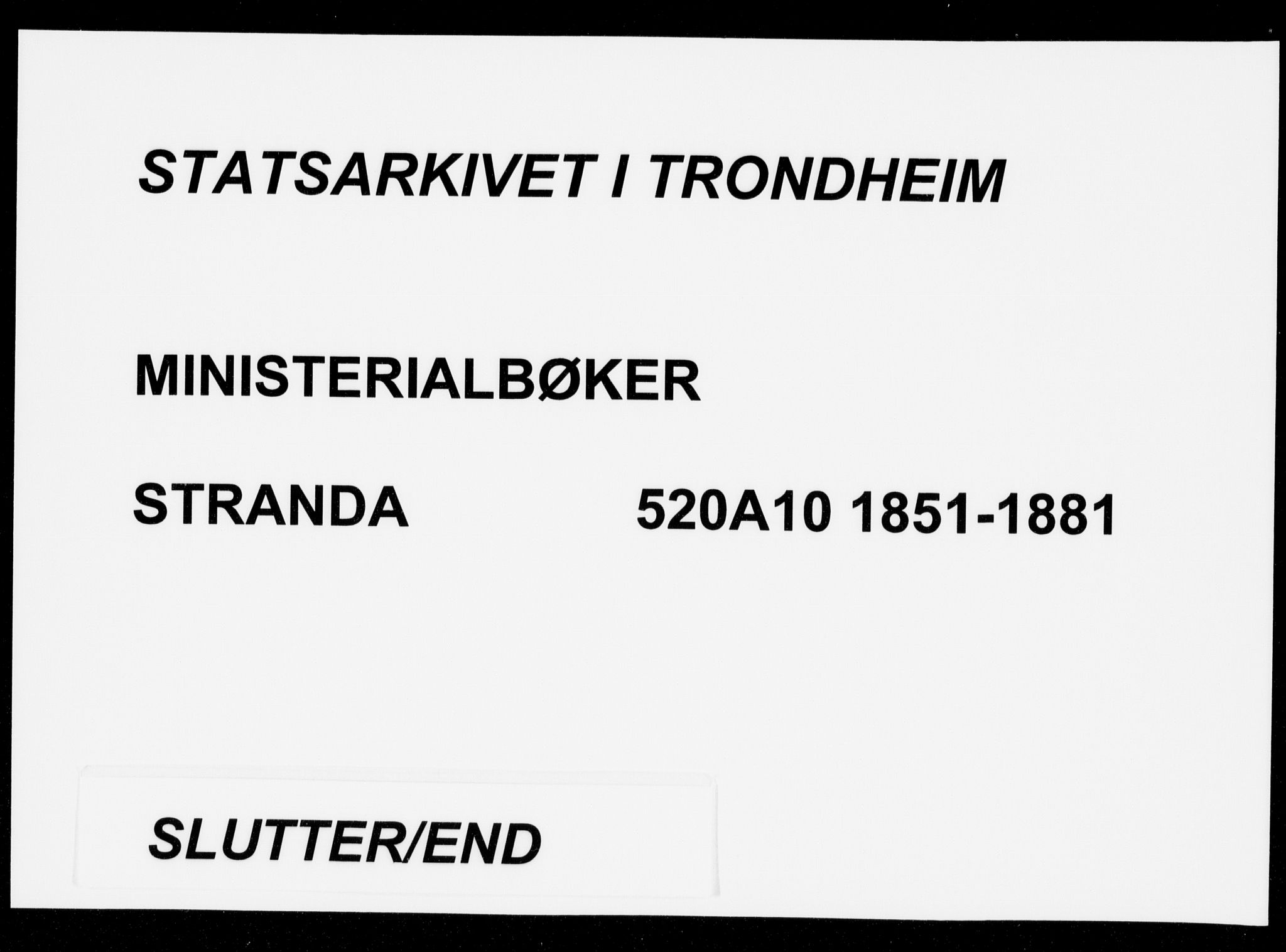Ministerialprotokoller, klokkerbøker og fødselsregistre - Møre og Romsdal, SAT/A-1454/520/L0281: Ministerialbok nr. 520A10, 1851-1881