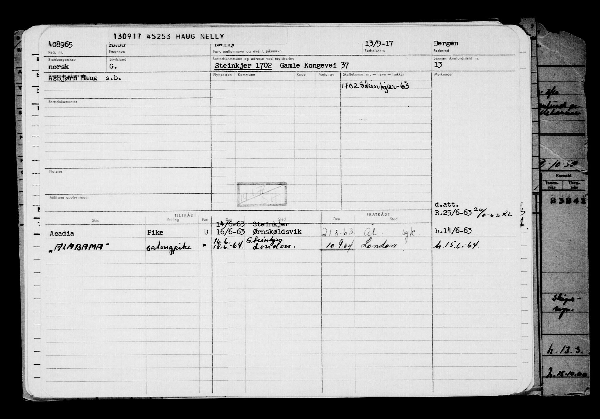 Direktoratet for sjømenn, AV/RA-S-3545/G/Gb/L0151: Hovedkort, 1917, s. 604