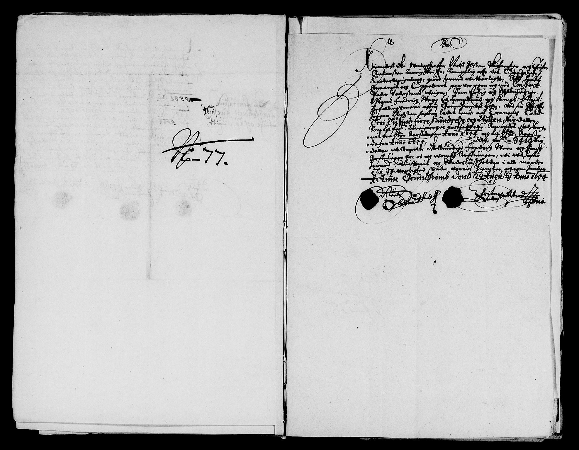 Rentekammeret inntil 1814, Reviderte regnskaper, Lensregnskaper, AV/RA-EA-5023/R/Rb/Rbw/L0116: Trondheim len, 1654-1655