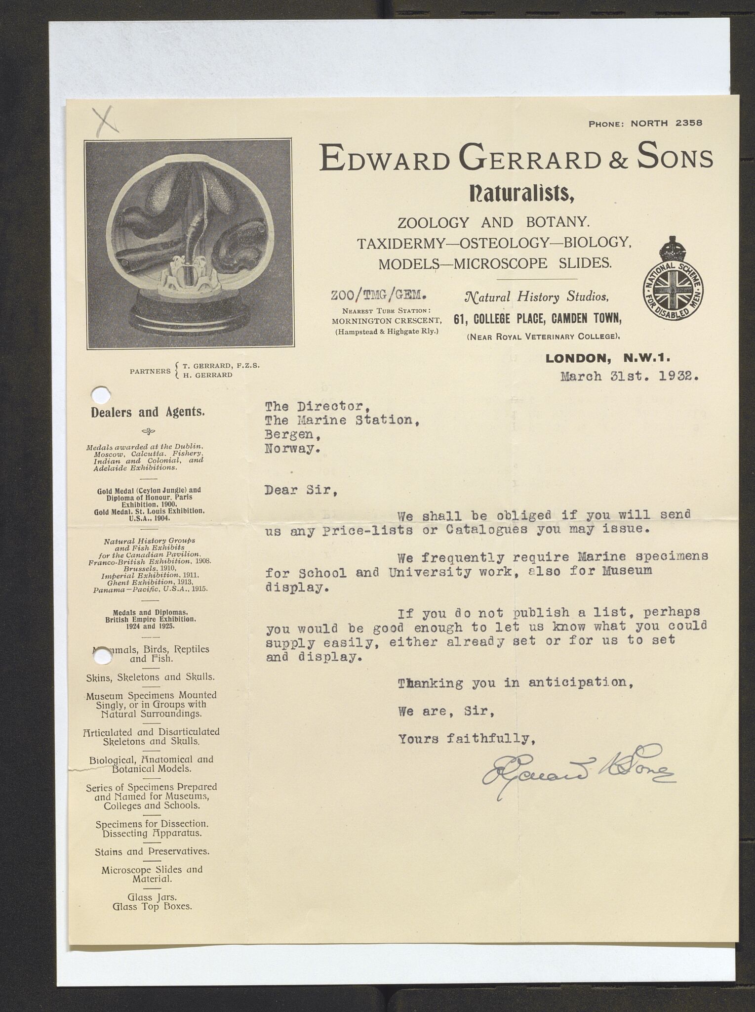 Bergens Museum, AV/SAB-A-17301/13/D/L0002: Korrespondanse , 1928-1940, s. 473