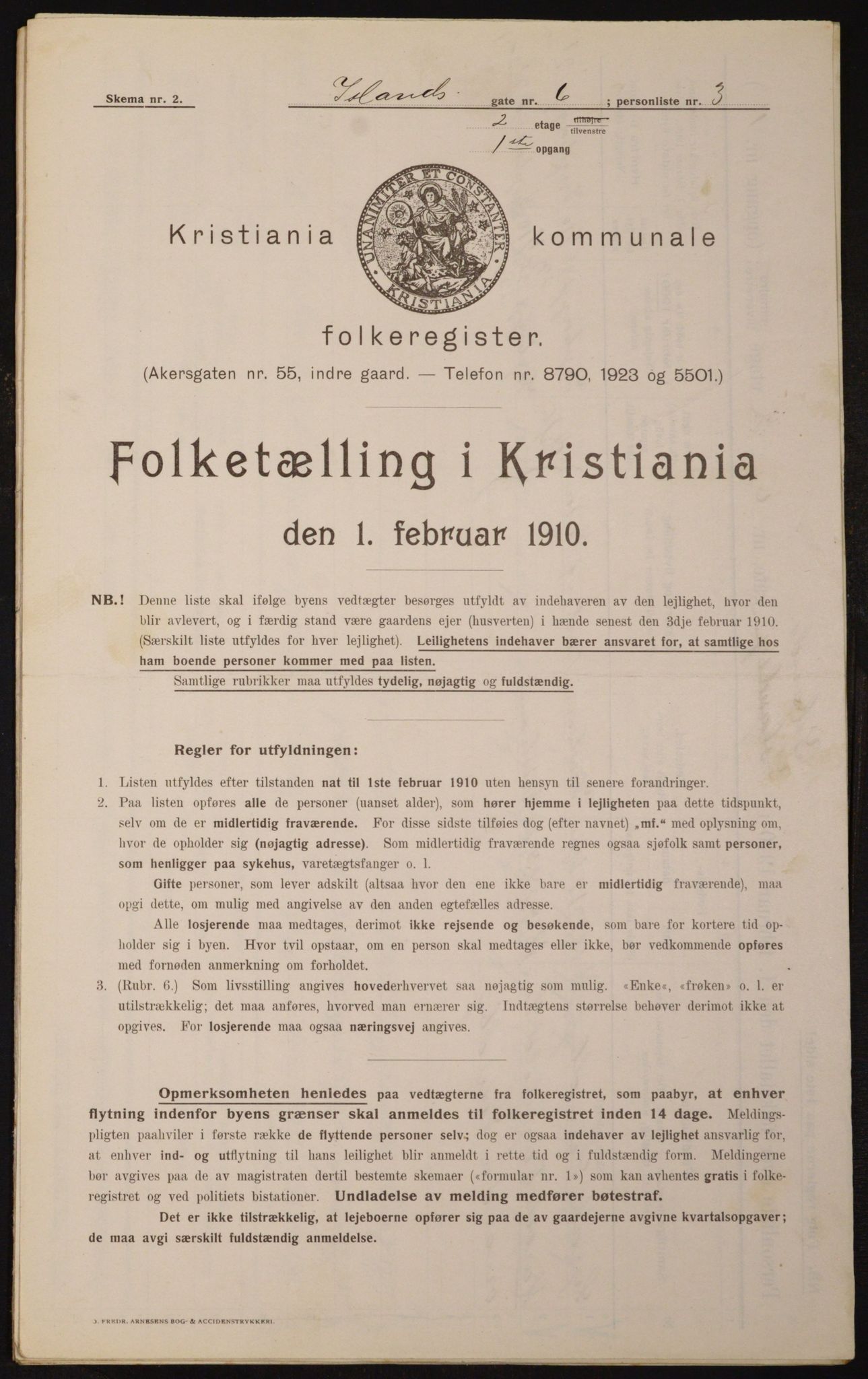 OBA, Kommunal folketelling 1.2.1910 for Kristiania, 1910, s. 43425