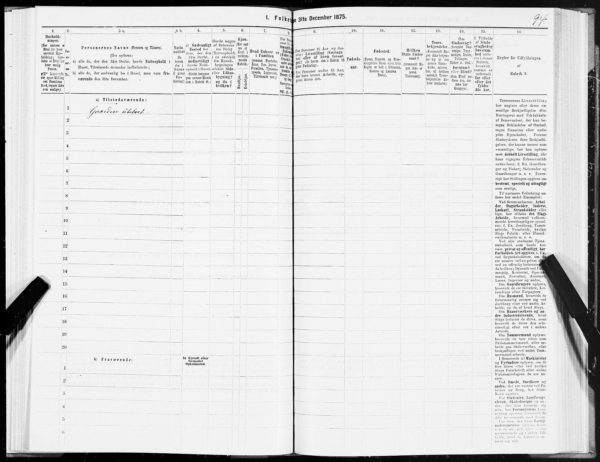 SAT, Folketelling 1875 for 1736P Snåsa prestegjeld, 1875, s. 2094