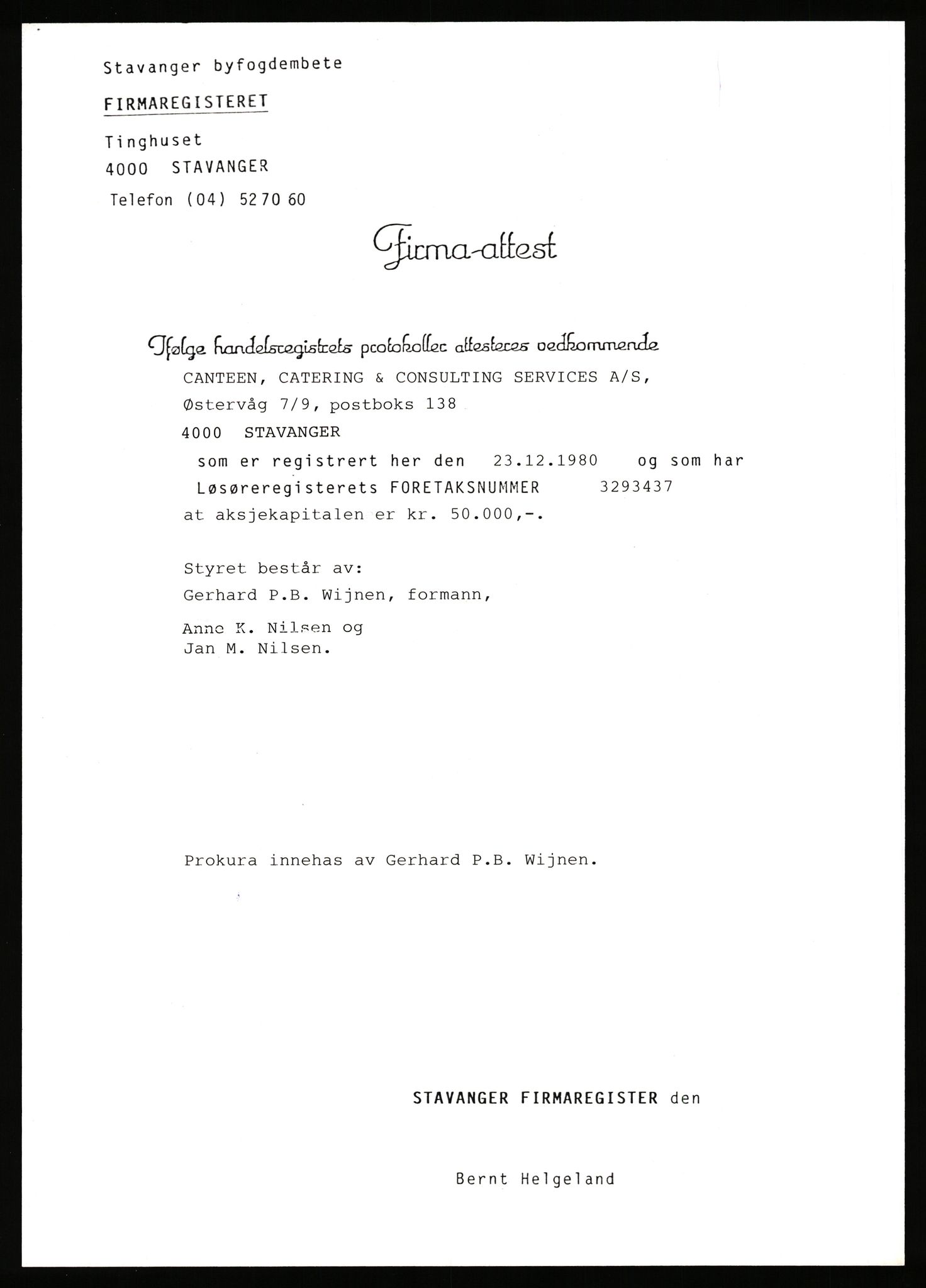 Stavanger byfogd, AV/SAST-A-101408/002/J/Jd/Jde/L0090: Registreringsmeldinger og bilag. Aksjeselskap, 1980-2011, 1980-1987