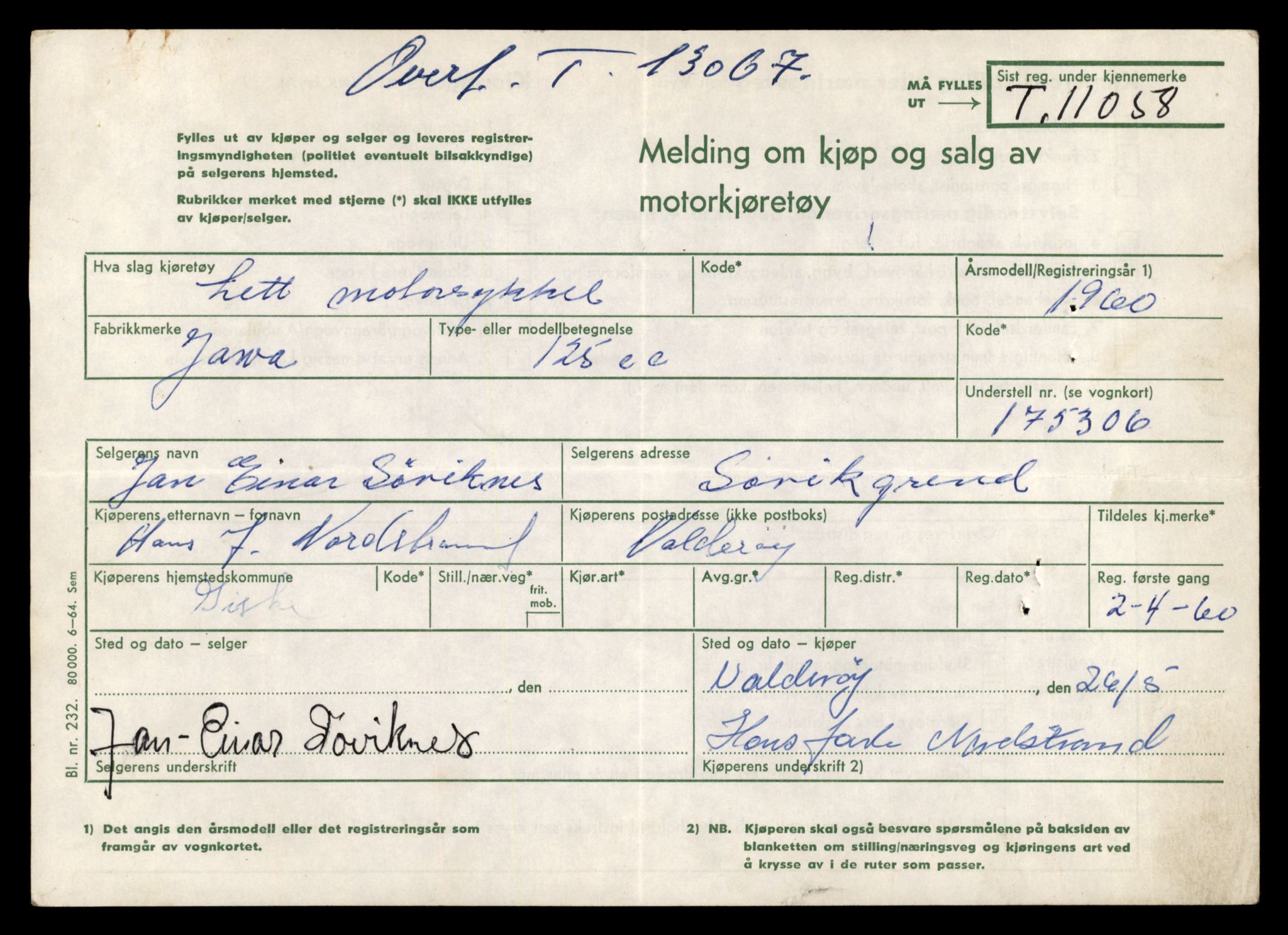 Møre og Romsdal vegkontor - Ålesund trafikkstasjon, AV/SAT-A-4099/F/Fe/L0037: Registreringskort for kjøretøy T 13031 - T 13179, 1927-1998, s. 717