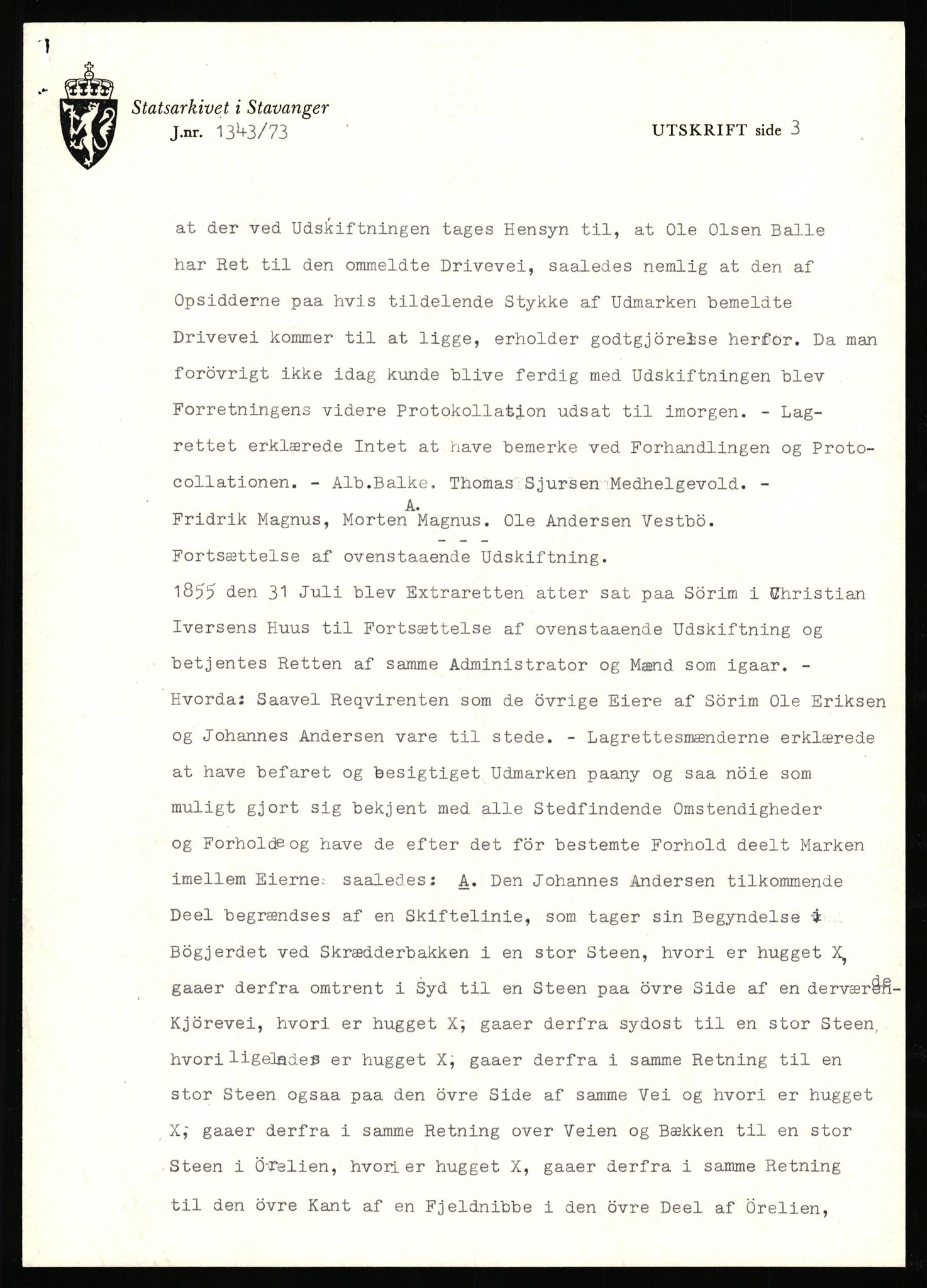 Statsarkivet i Stavanger, SAST/A-101971/03/Y/Yj/L0084: Avskrifter sortert etter gårdsnavn: Søiland - Sørhaug, 1750-1930, s. 473