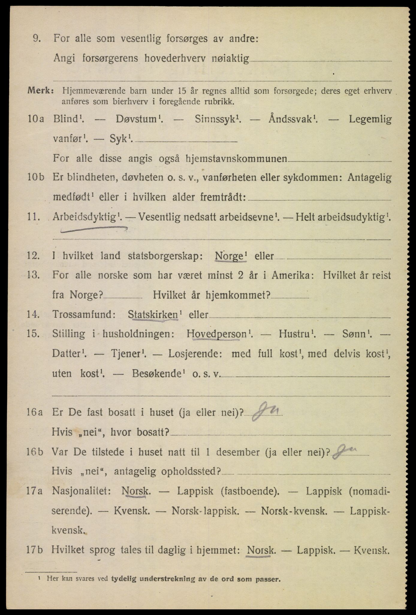 SAT, Folketelling 1920 for 1853 Evenes herred, 1920, s. 7925