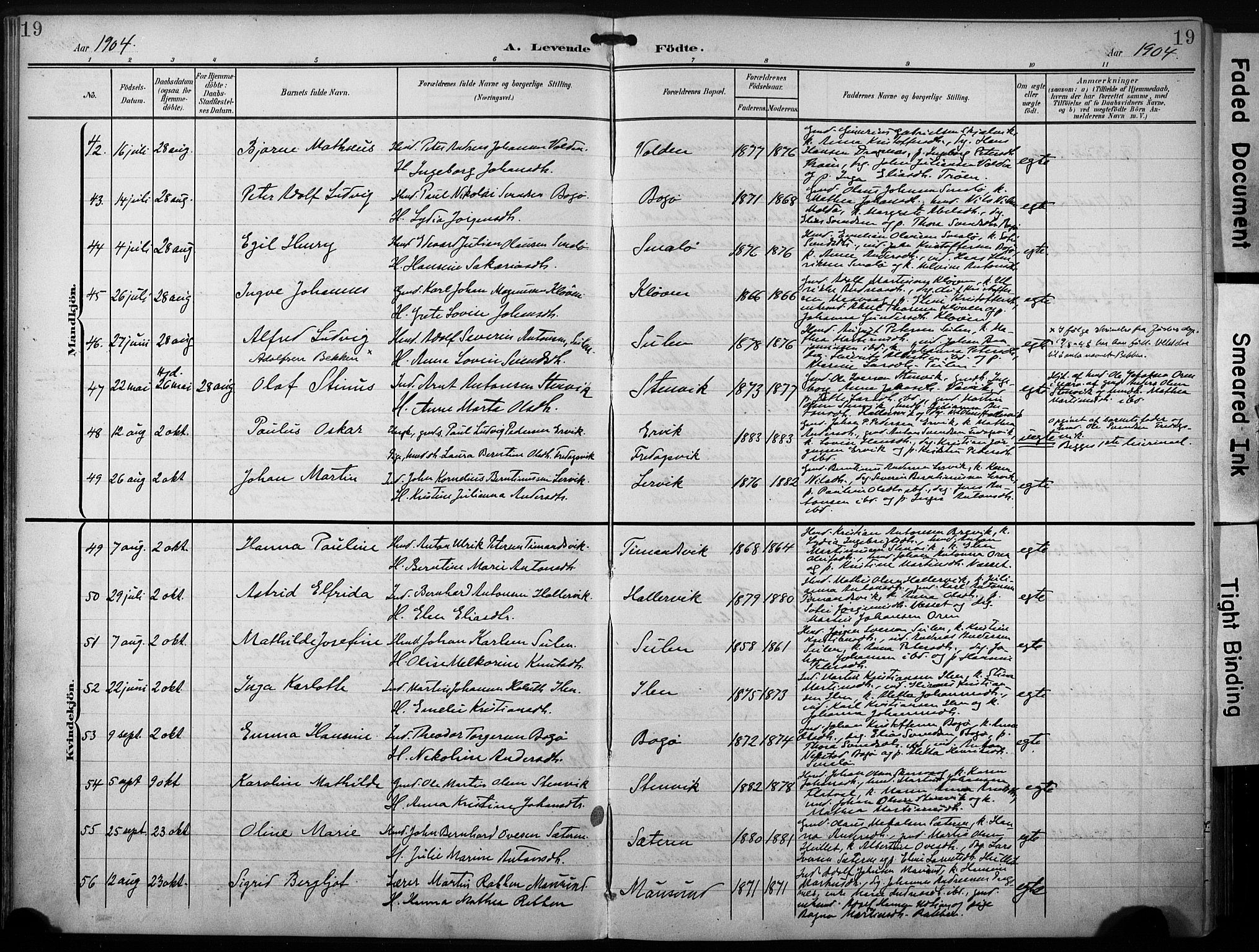 Ministerialprotokoller, klokkerbøker og fødselsregistre - Sør-Trøndelag, AV/SAT-A-1456/640/L0580: Ministerialbok nr. 640A05, 1902-1910, s. 19