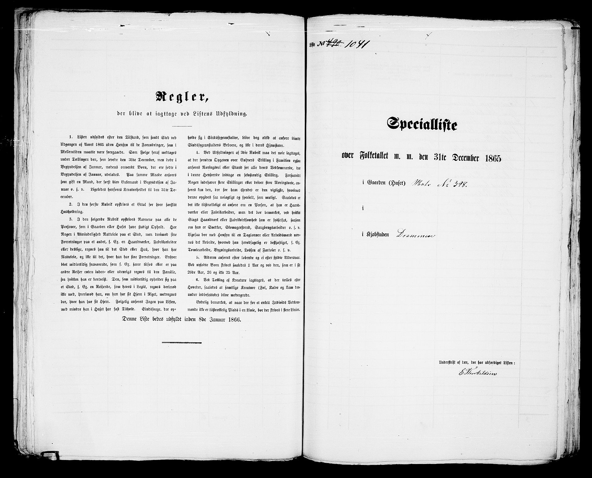 RA, Folketelling 1865 for 0602bP Strømsø prestegjeld i Drammen kjøpstad, 1865, s. 908