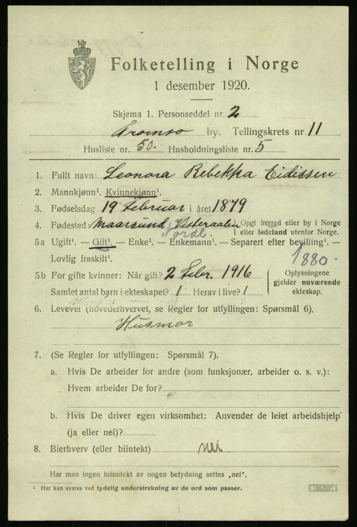 SATØ, Folketelling 1920 for 1902 Tromsø kjøpstad, 1920, s. 22985