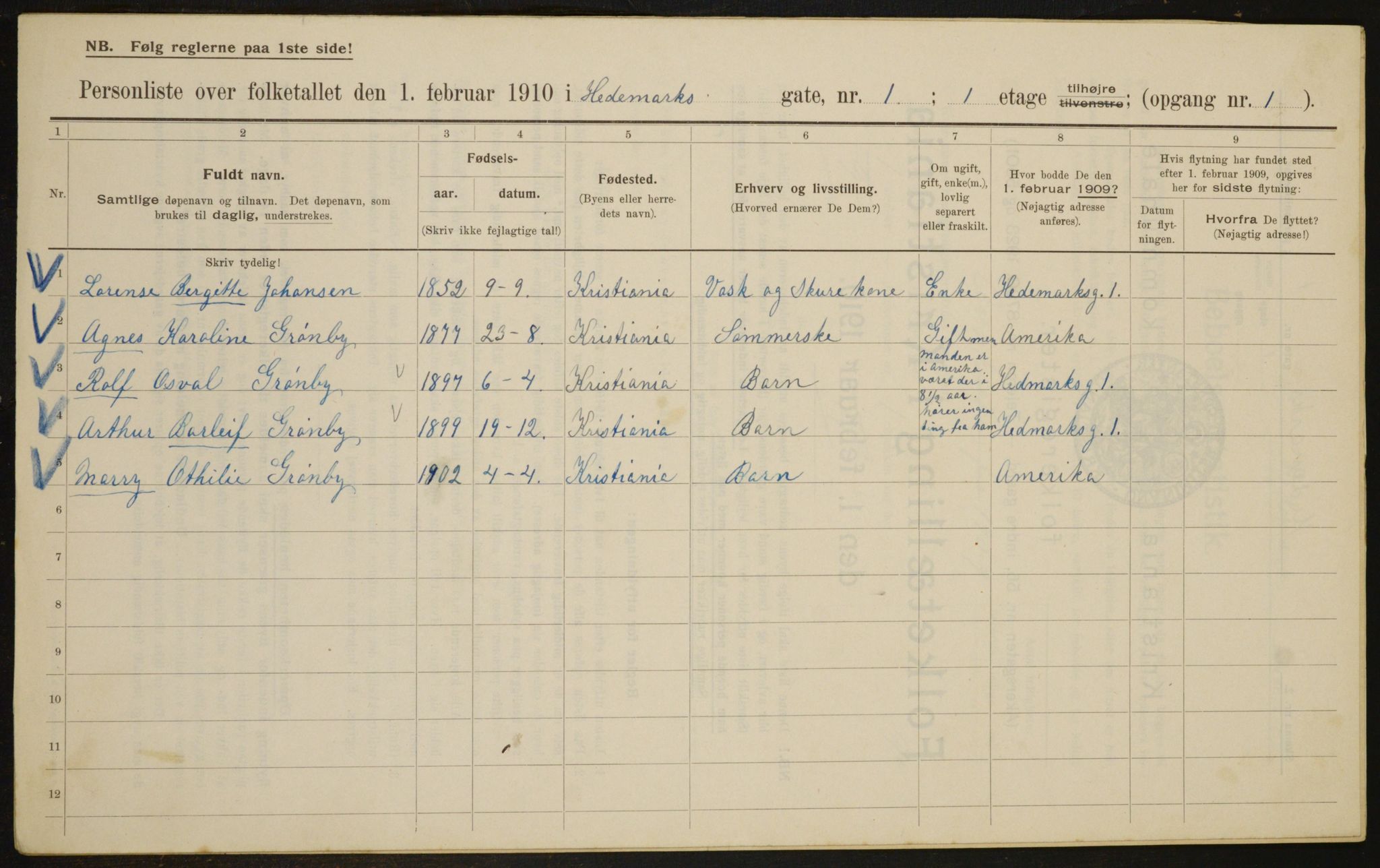 OBA, Kommunal folketelling 1.2.1910 for Kristiania, 1910, s. 34572