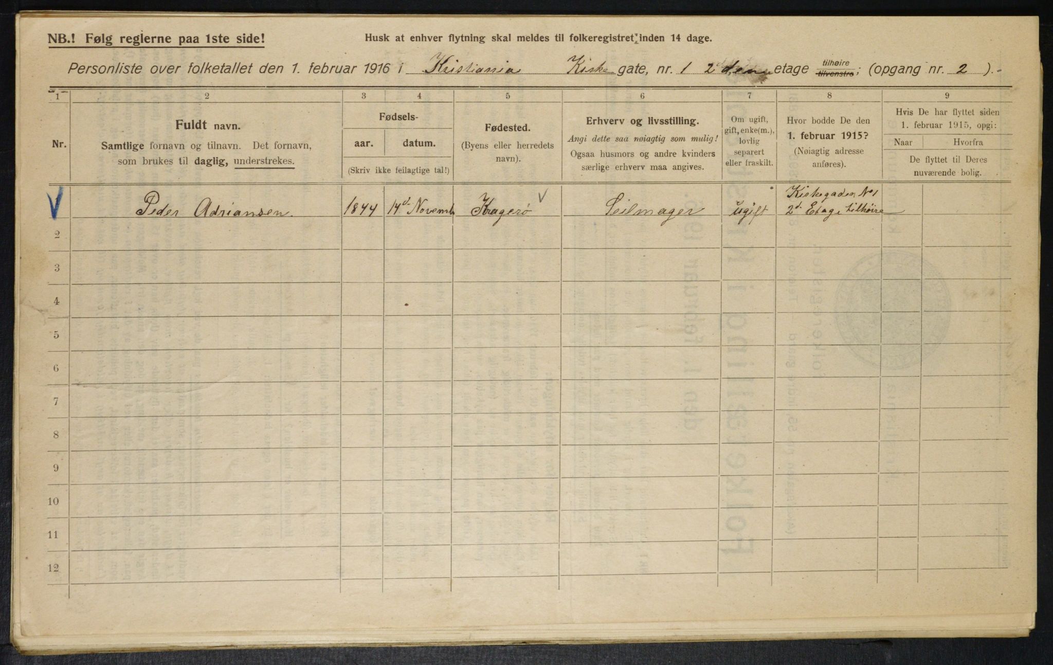 OBA, Kommunal folketelling 1.2.1916 for Kristiania, 1916, s. 50837