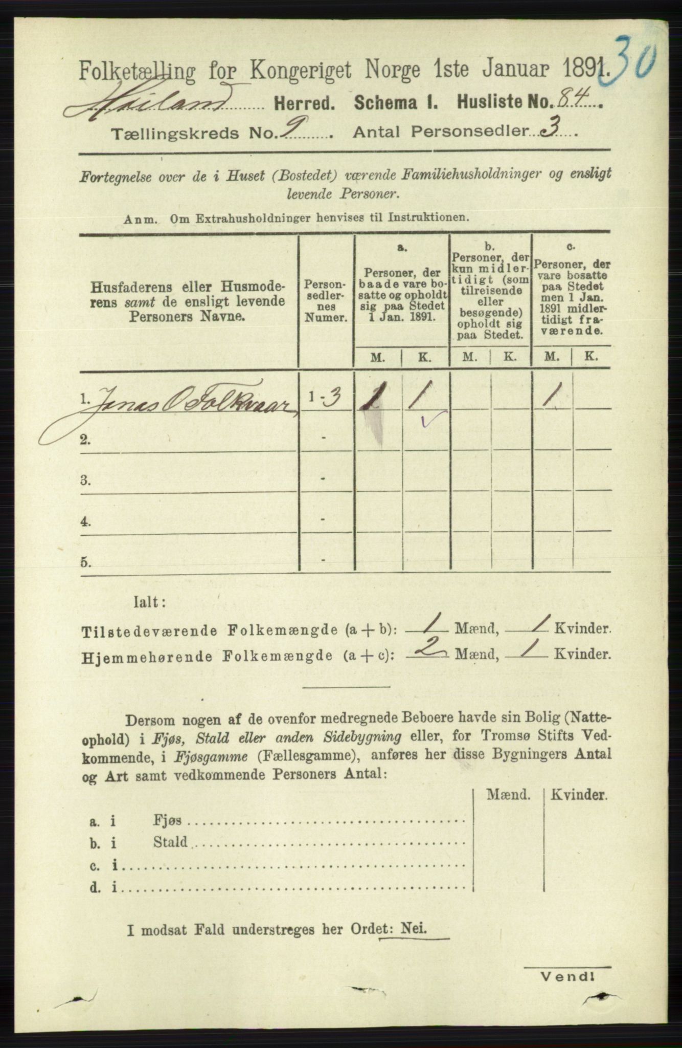 RA, Folketelling 1891 for 1123 Høyland herred, 1891, s. 3542