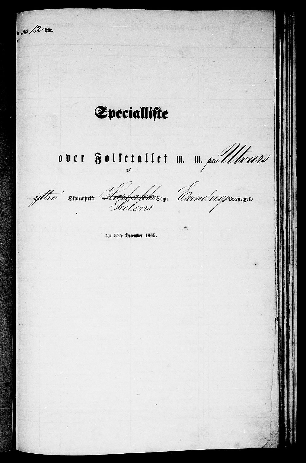 RA, Folketelling 1865 for 1411P Eivindvik prestegjeld, 1865, s. 154