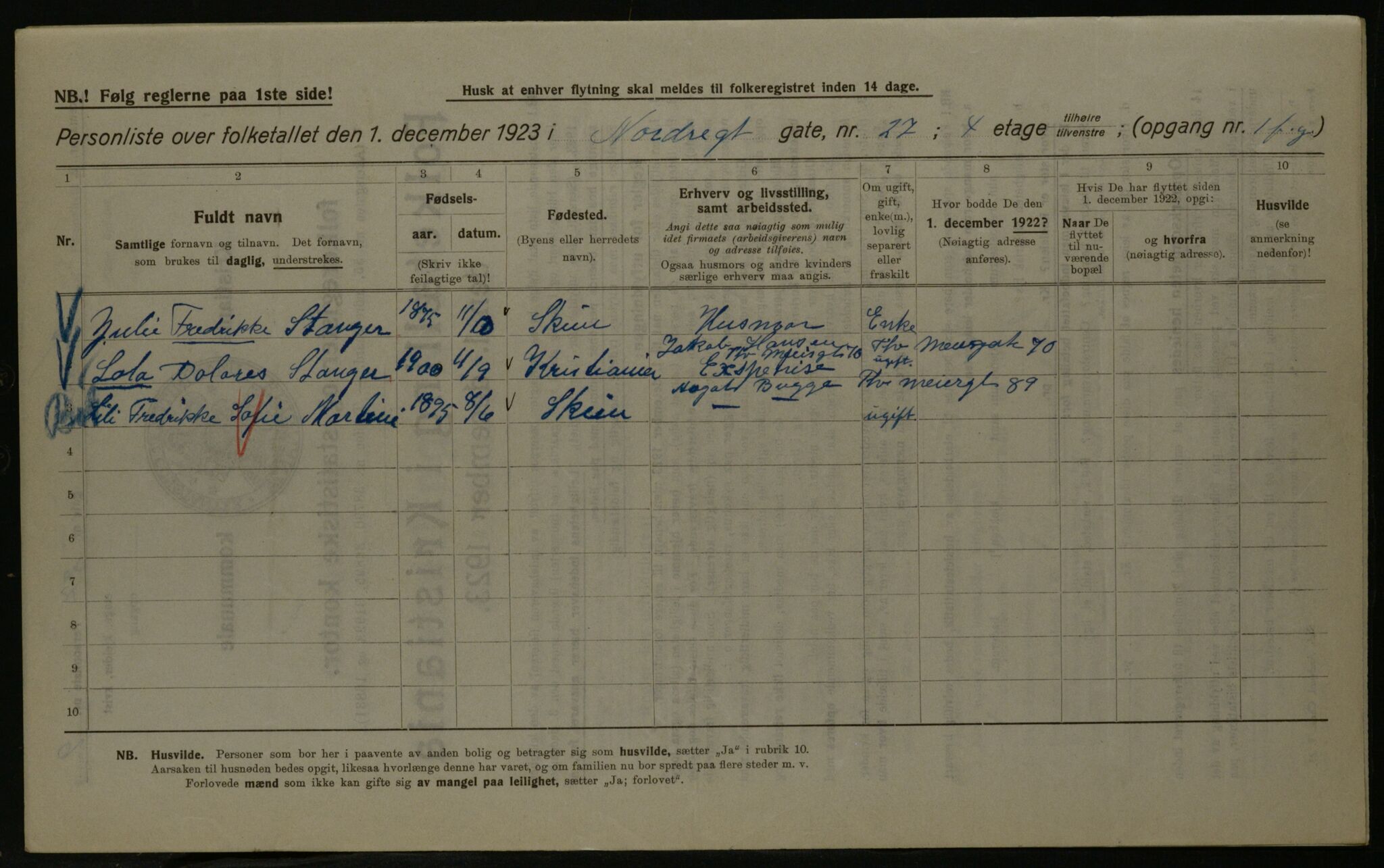 OBA, Kommunal folketelling 1.12.1923 for Kristiania, 1923, s. 80587