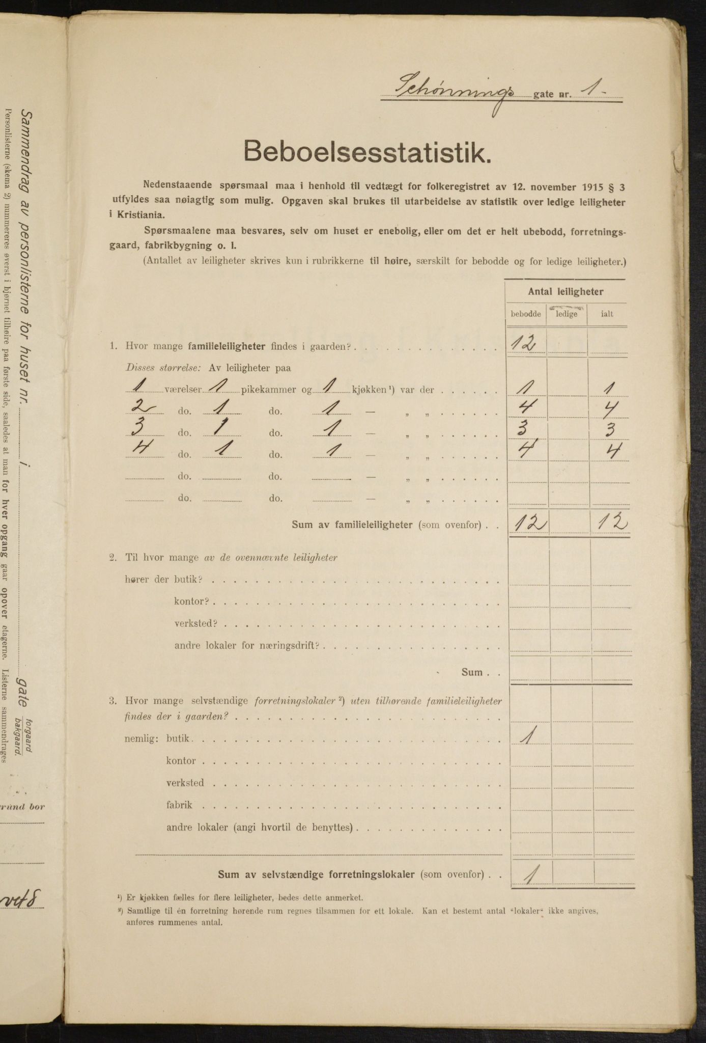 OBA, Kommunal folketelling 1.2.1916 for Kristiania, 1916, s. 95600