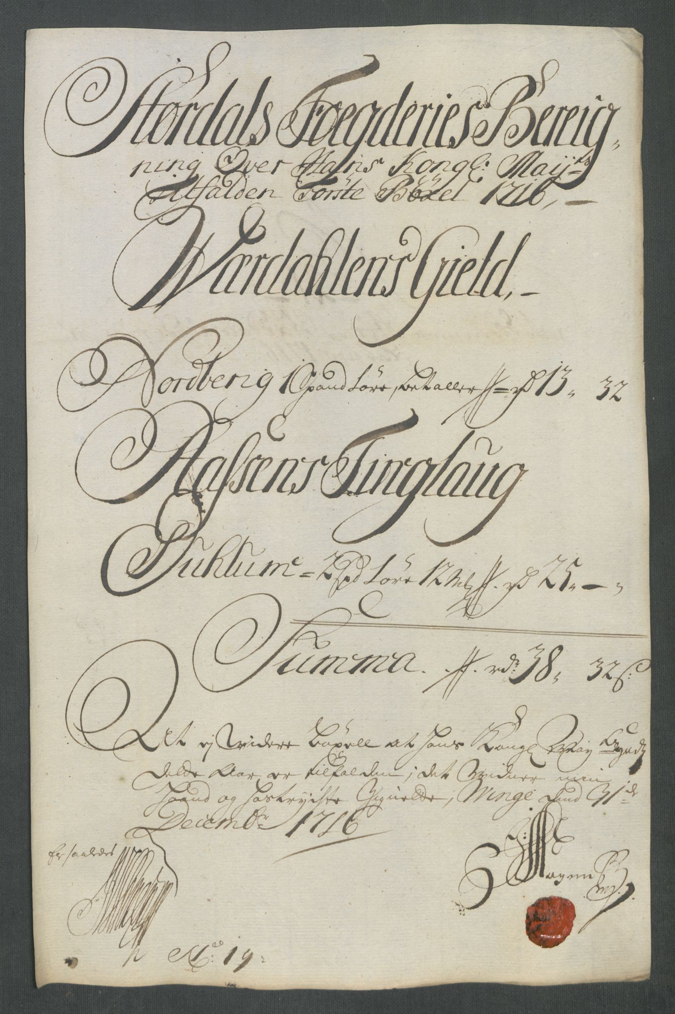 Rentekammeret inntil 1814, Reviderte regnskaper, Fogderegnskap, RA/EA-4092/R62/L4206: Fogderegnskap Stjørdal og Verdal, 1716, s. 222