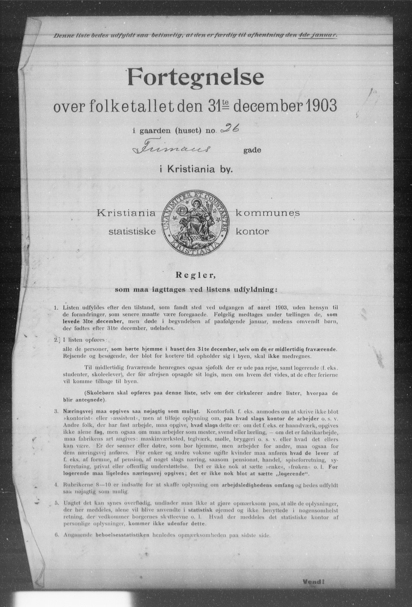 OBA, Kommunal folketelling 31.12.1903 for Kristiania kjøpstad, 1903, s. 5538