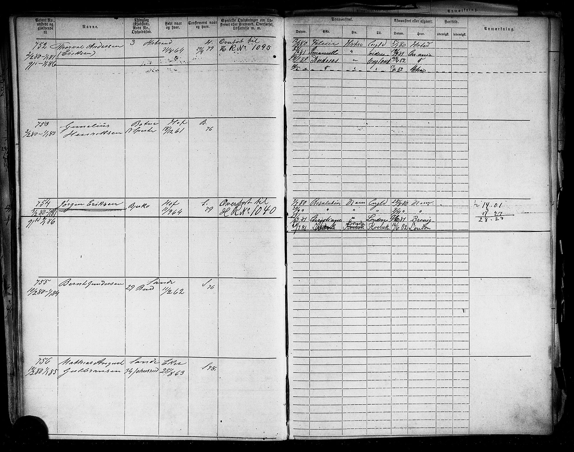 Holmestrand innrulleringskontor, AV/SAKO-A-1151/F/Fb/L0003: Annotasjonsrulle, 1868-1886, s. 153