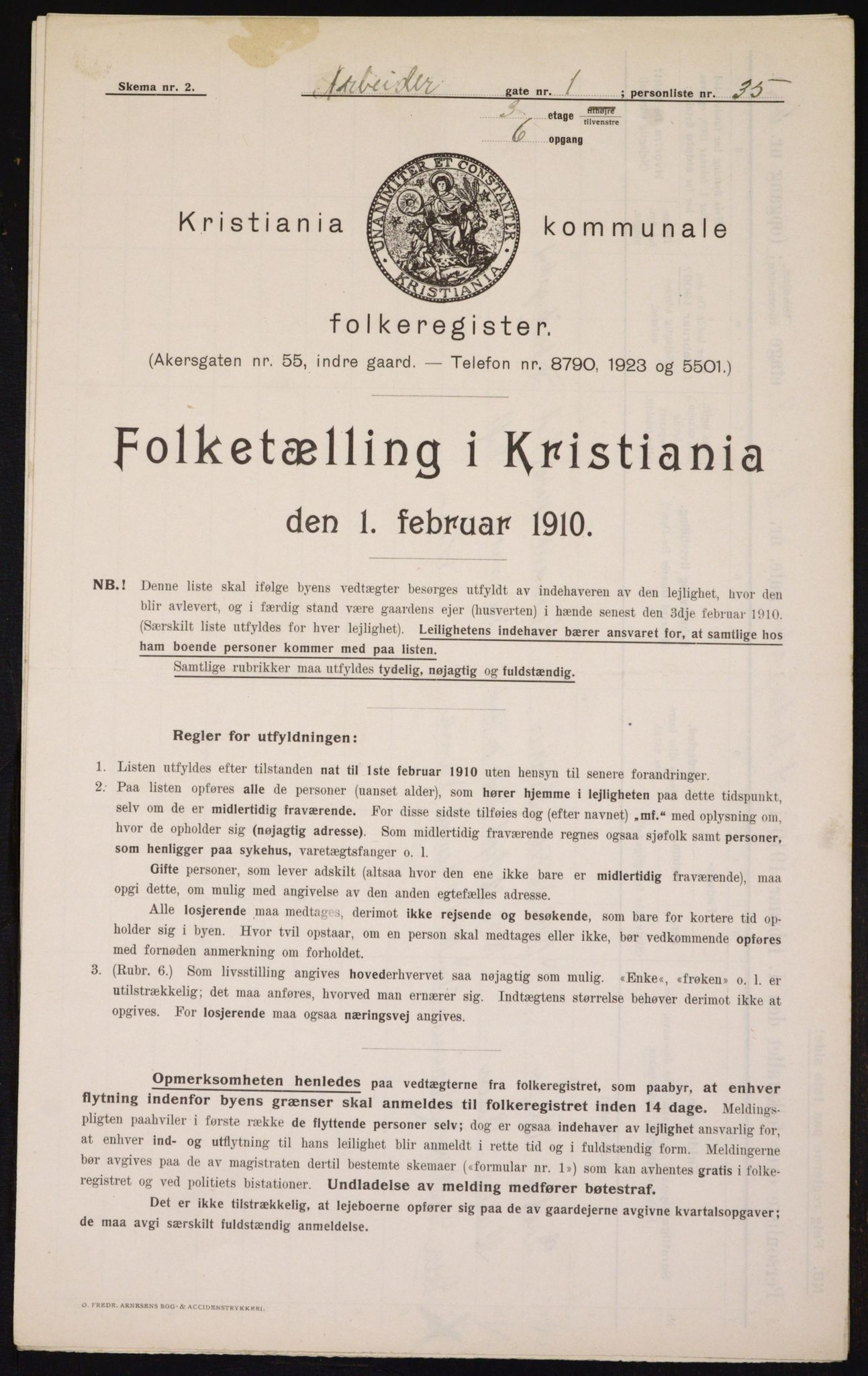 OBA, Kommunal folketelling 1.2.1910 for Kristiania, 1910, s. 1296