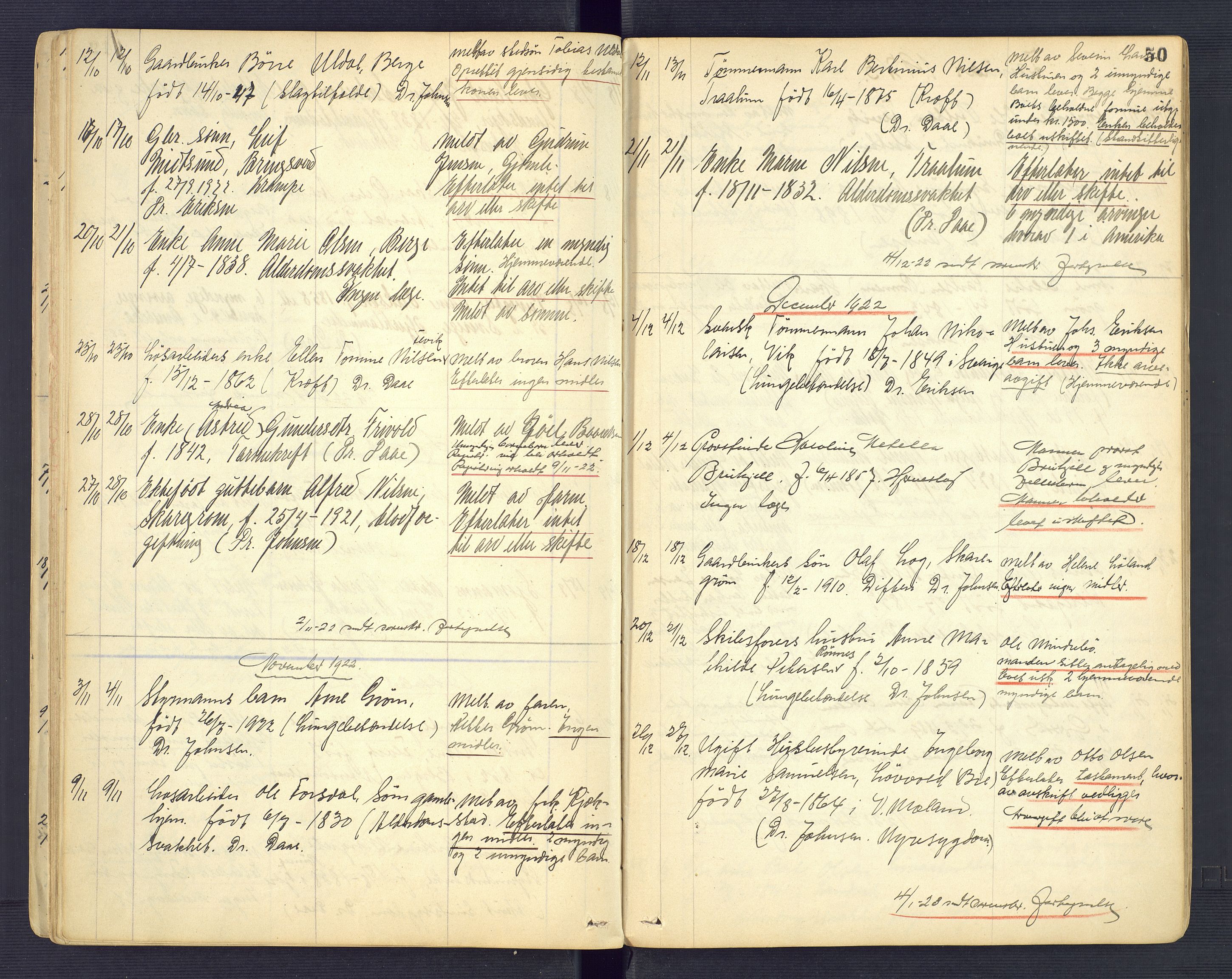 Landvik og Fjære lensmannskontor, SAK/1241-0027/F/Fe/L0002: Anmeldte dødsfall nr 31, 1915-1926