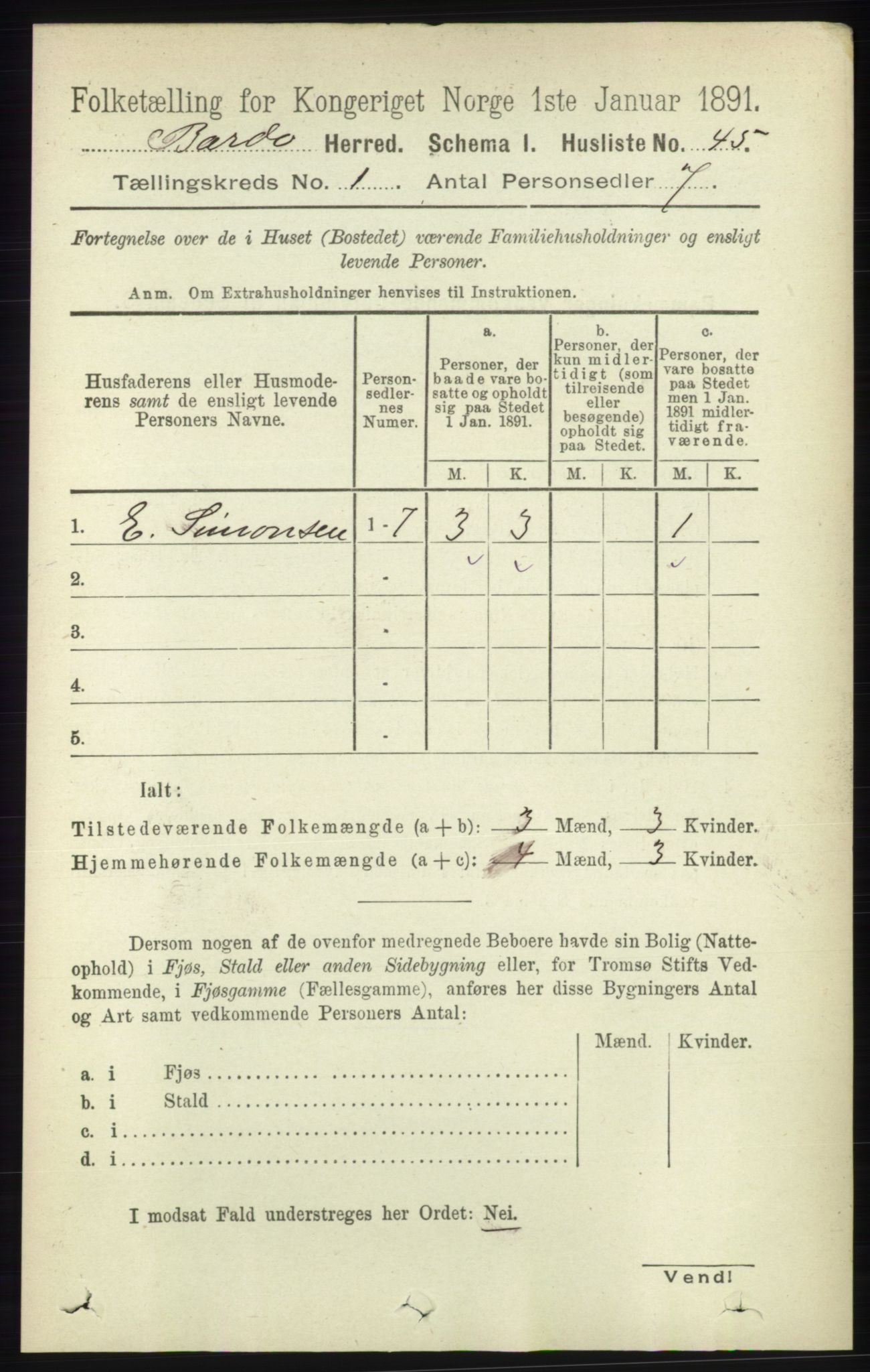 RA, Folketelling 1891 for 1922 Bardu herred, 1891, s. 53