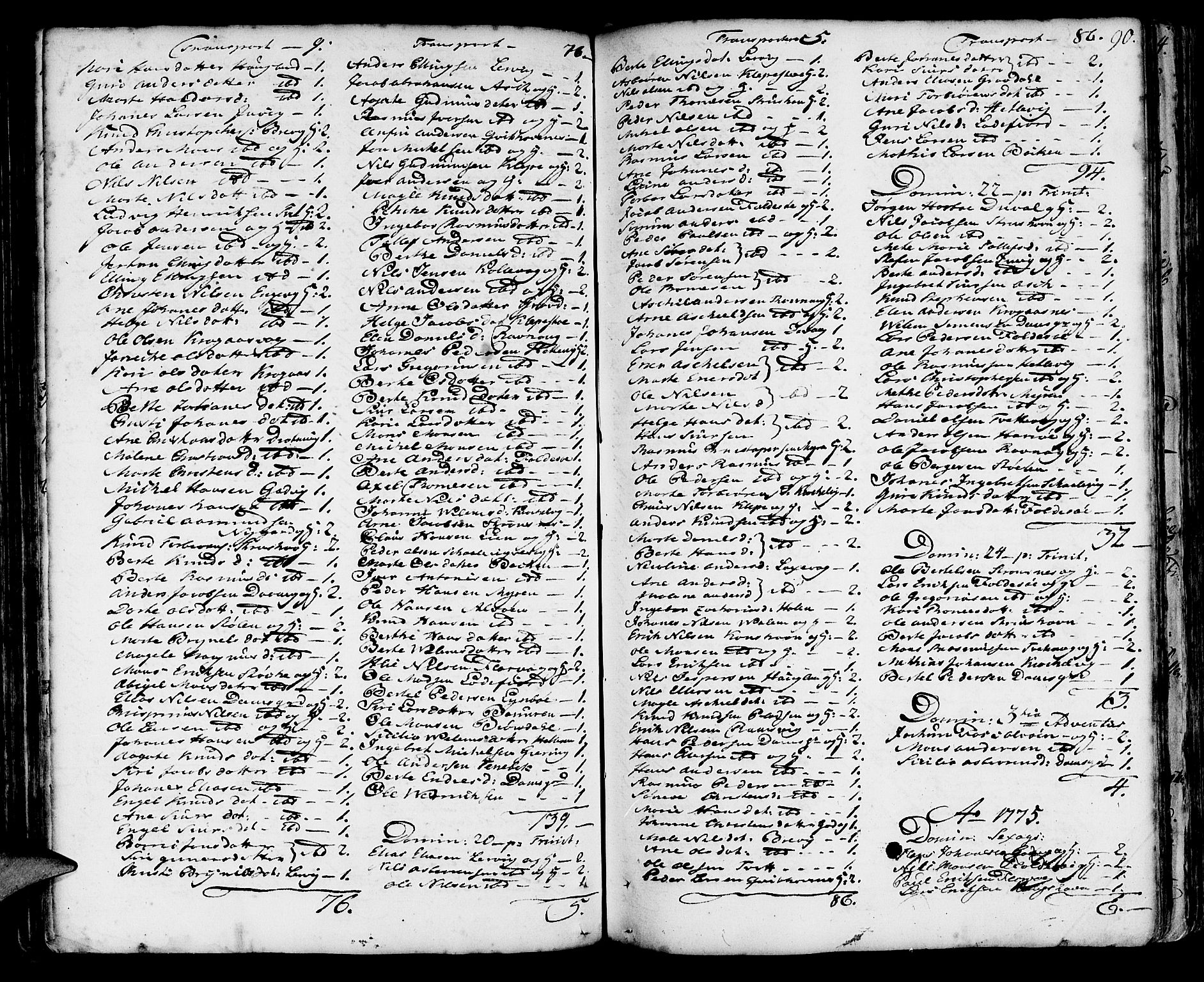 Askøy Sokneprestembete, AV/SAB-A-74101/H/Ha/Haa/Haaa/L0001: Ministerialbok nr. A 1, 1742-1818, s. 90