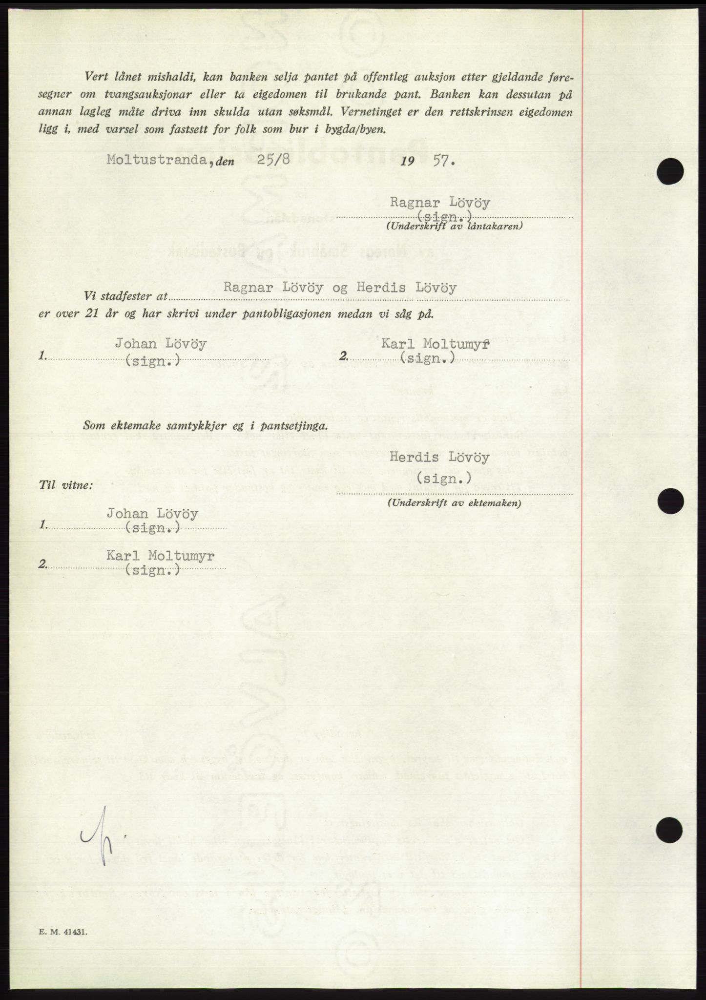 Søre Sunnmøre sorenskriveri, AV/SAT-A-4122/1/2/2C/L0130: Pantebok nr. 18B, 1957-1958, Dagboknr: 3197/1957