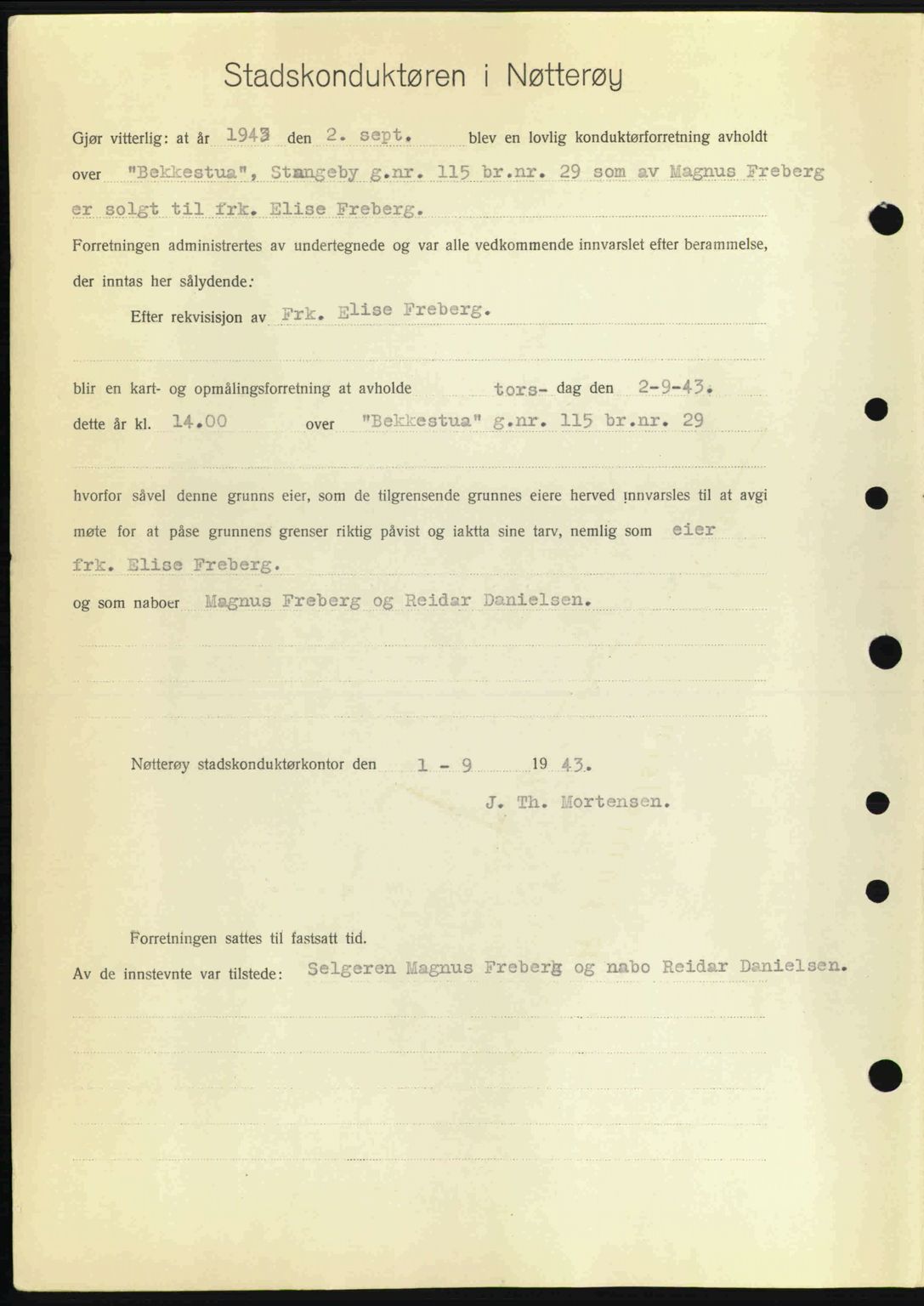 Tønsberg sorenskriveri, AV/SAKO-A-130/G/Ga/Gaa/L0014: Pantebok nr. A14, 1943-1944, Dagboknr: 2353/1943