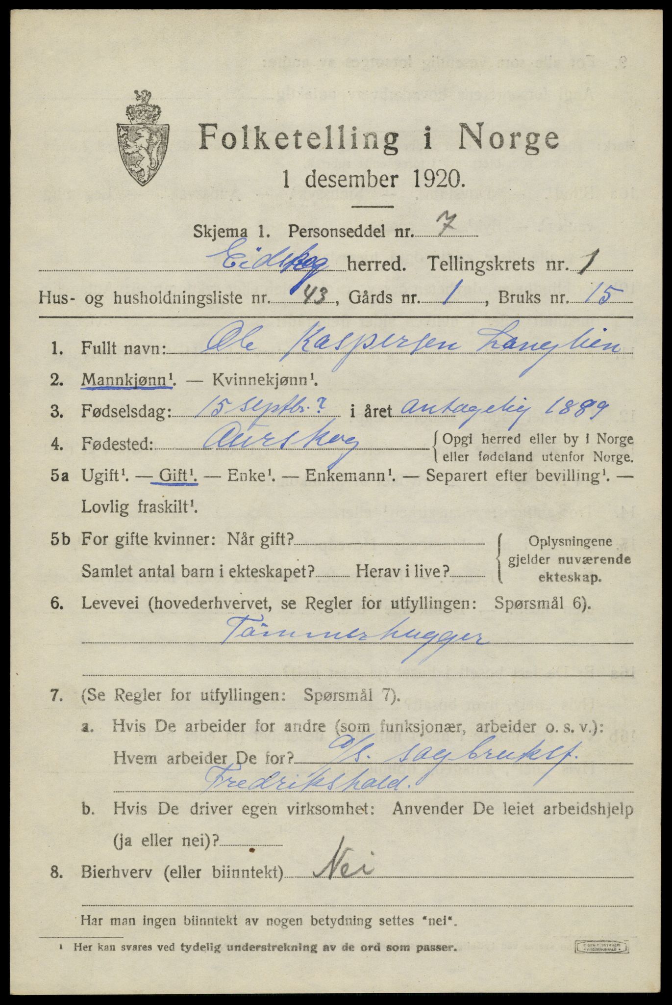 SAH, Folketelling 1920 for 0420 Eidskog herred, 1920, s. 2927