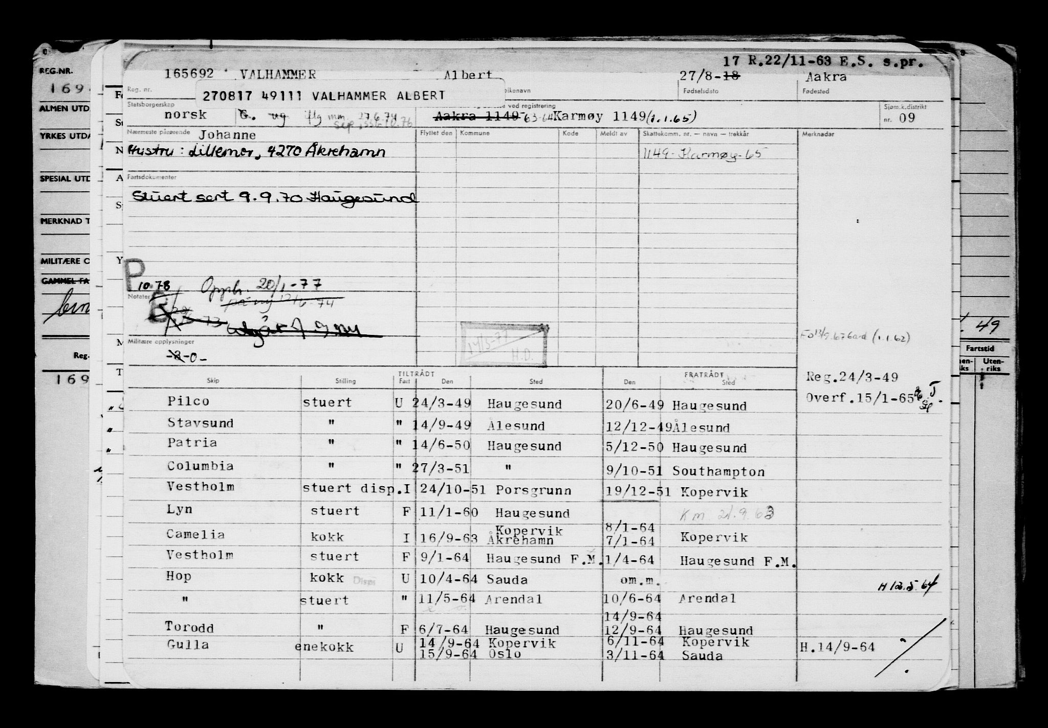 Direktoratet for sjømenn, AV/RA-S-3545/G/Gb/L0151: Hovedkort, 1917, s. 321