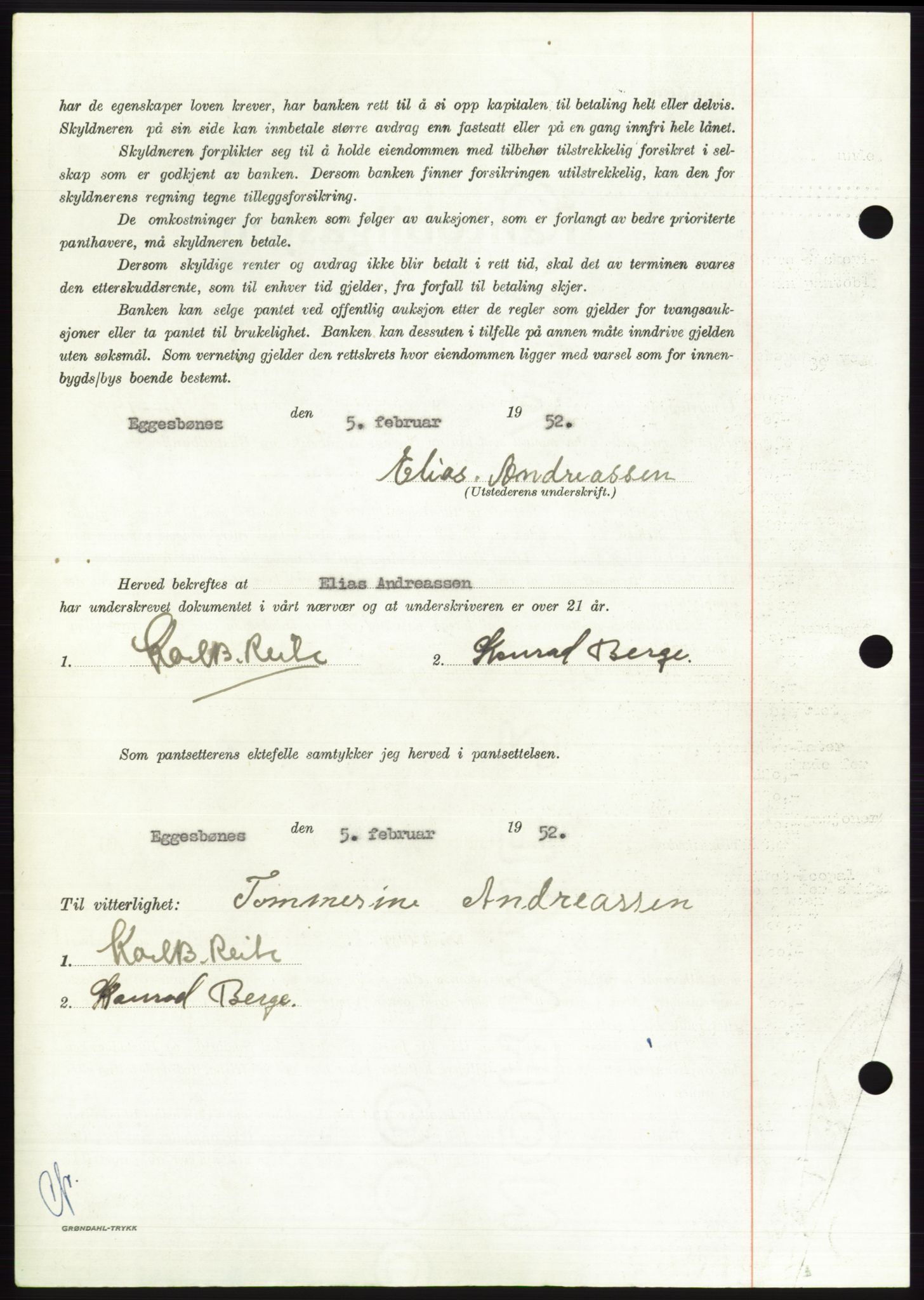 Søre Sunnmøre sorenskriveri, AV/SAT-A-4122/1/2/2C/L0121: Pantebok nr. 9B, 1951-1952, Dagboknr: 410/1952