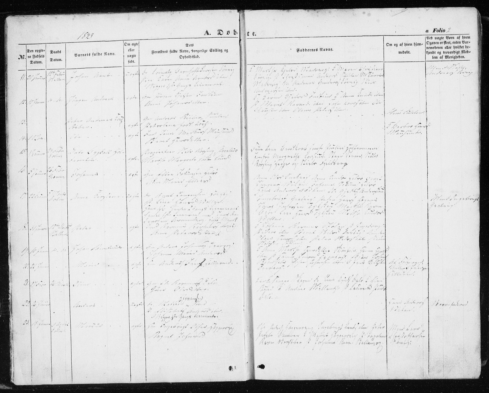 Ministerialprotokoller, klokkerbøker og fødselsregistre - Sør-Trøndelag, SAT/A-1456/634/L0529: Ministerialbok nr. 634A05, 1843-1851, s. 2