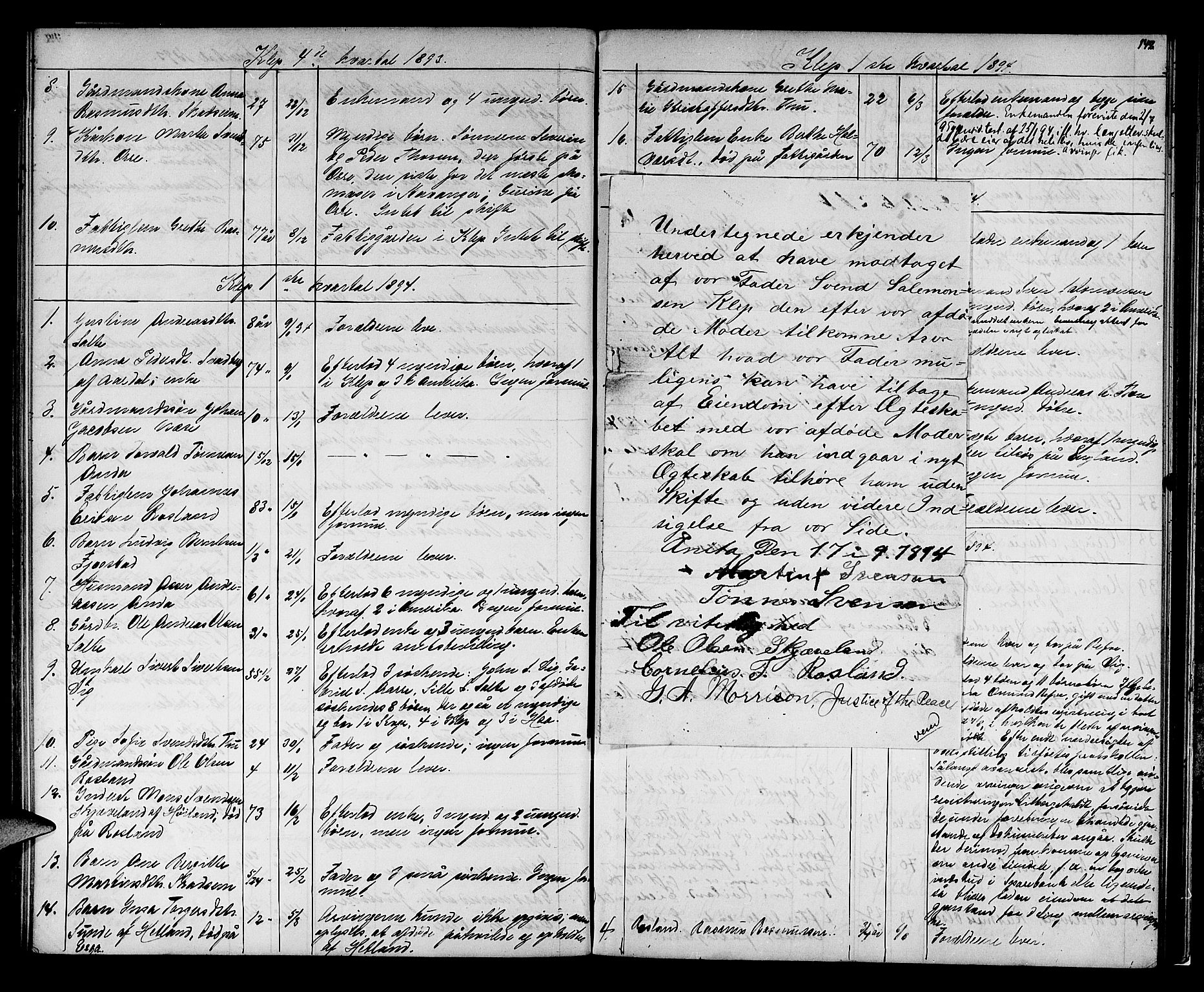 Jæren sorenskriveri, AV/SAST-A-100310/01/5/52/52B/L0001: DØDSFALLPROTOKOLL, 1869-1896, s. 141b-142a