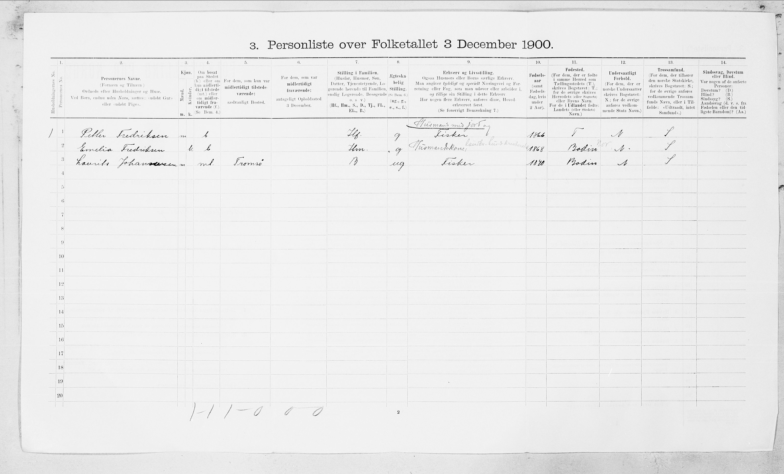 SAT, Folketelling 1900 for 1846 Nordfold-Kjerringøy herred, 1900, s. 27