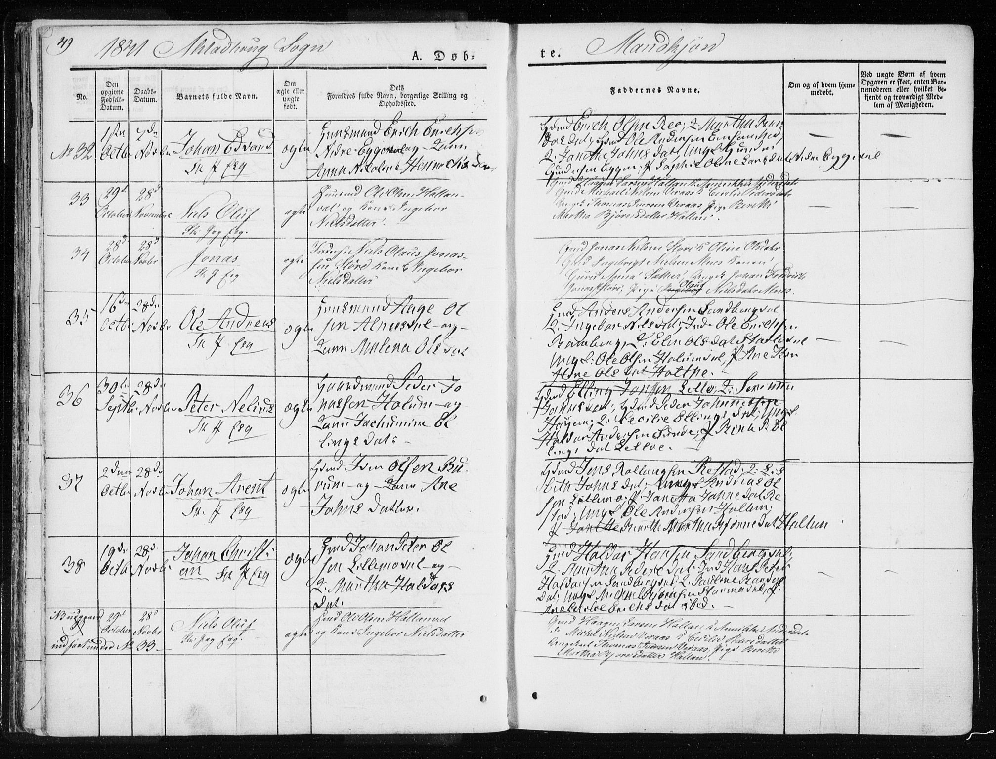 Ministerialprotokoller, klokkerbøker og fødselsregistre - Nord-Trøndelag, SAT/A-1458/717/L0154: Ministerialbok nr. 717A06 /1, 1836-1849, s. 49