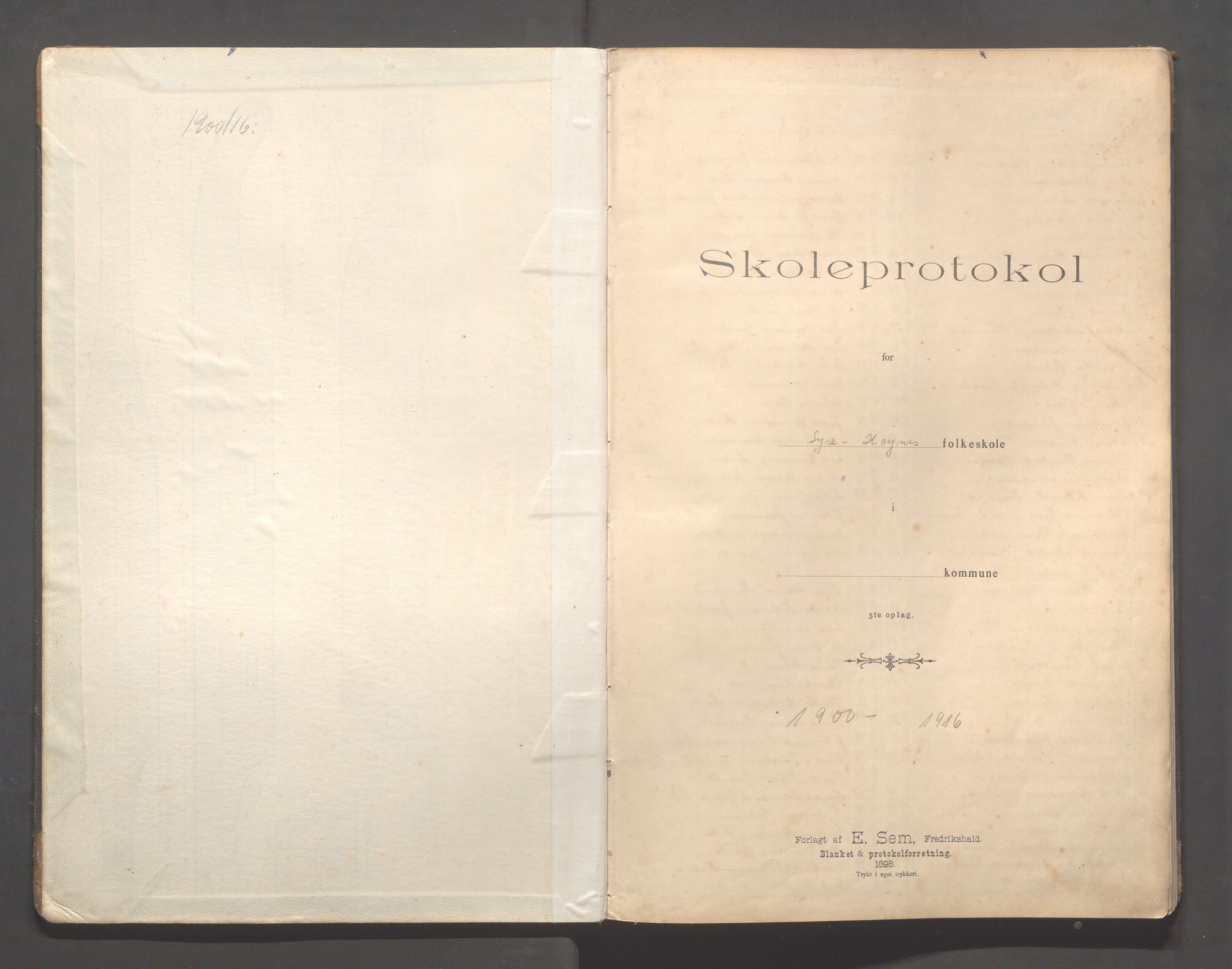 Skudenes kommune - Syre - Høynes skole, IKAR/A-307/H/L0006: Skoleprotokoll - Syre - Høynes 3.-5.kl., 1900-1916, s. 2