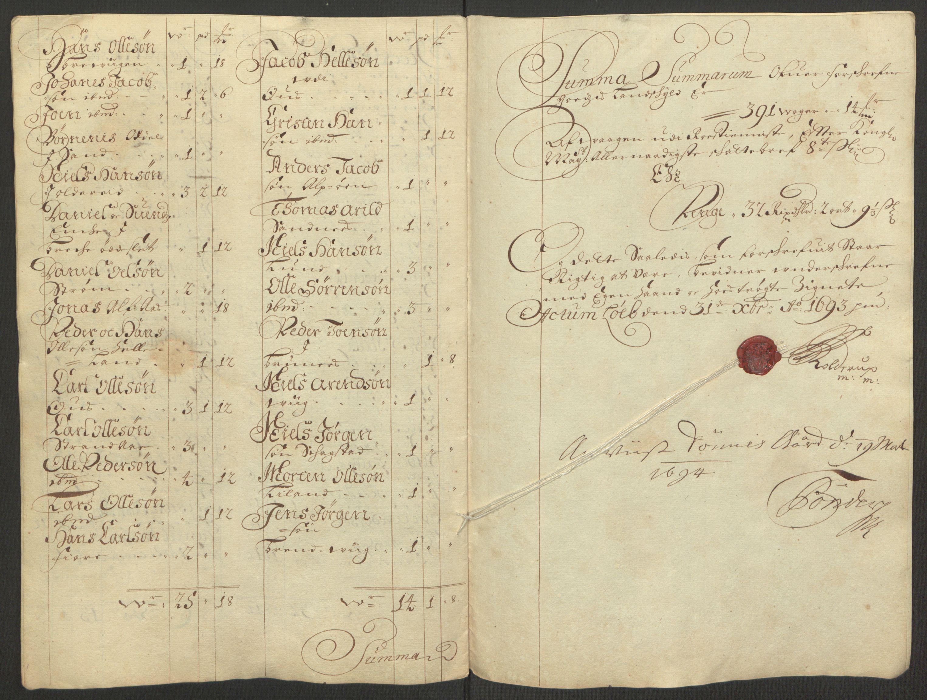 Rentekammeret inntil 1814, Reviderte regnskaper, Fogderegnskap, RA/EA-4092/R66/L4577: Fogderegnskap Salten, 1691-1693, s. 328