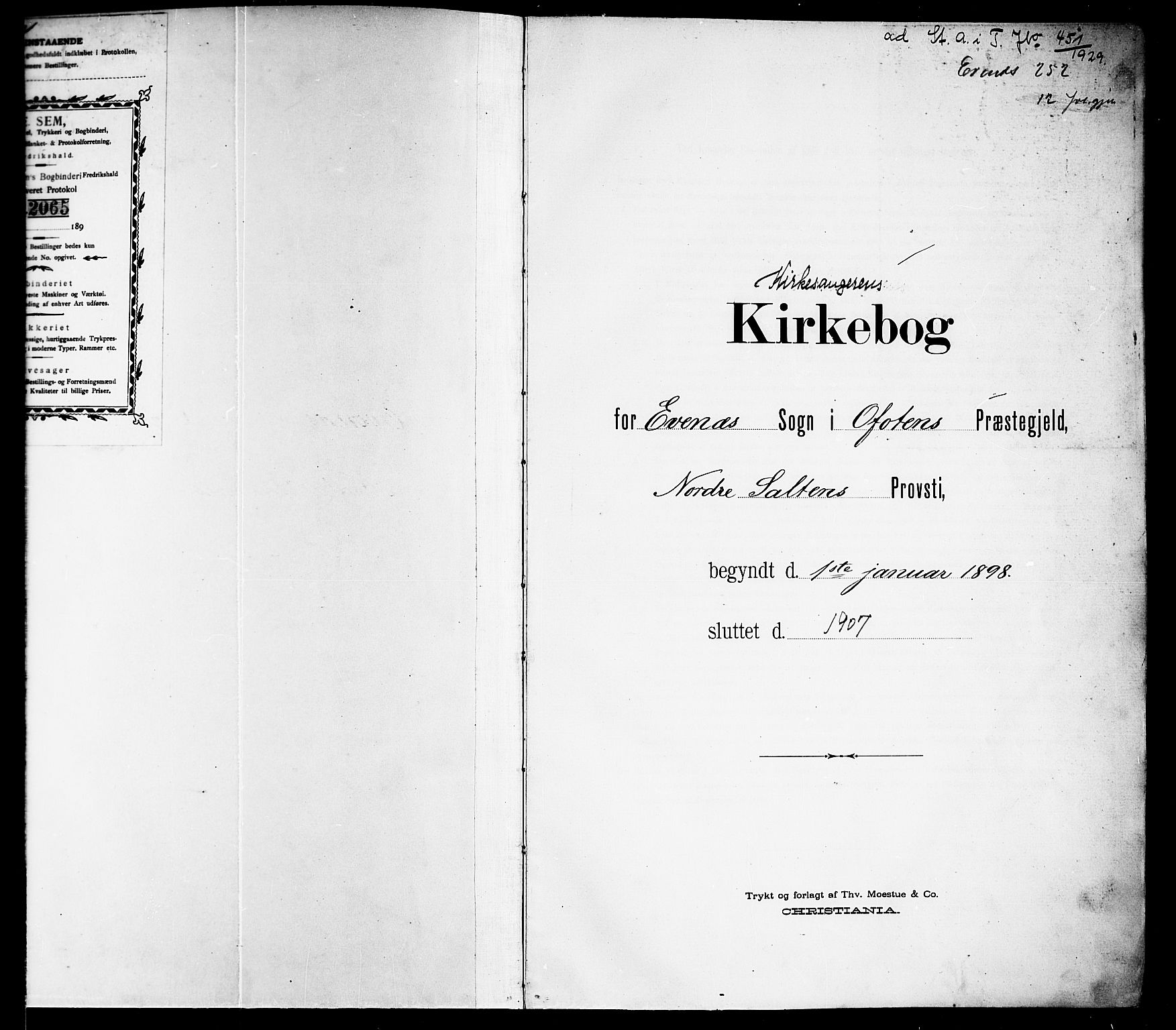 Ministerialprotokoller, klokkerbøker og fødselsregistre - Nordland, SAT/A-1459/863/L0915: Klokkerbok nr. 863C05, 1898-1907