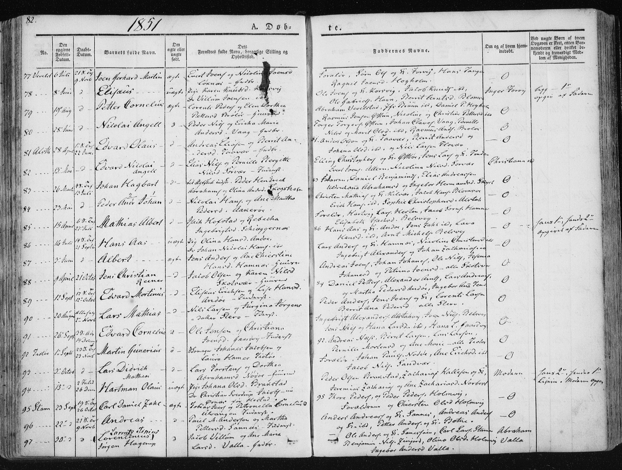 Ministerialprotokoller, klokkerbøker og fødselsregistre - Nordland, AV/SAT-A-1459/830/L0446: Ministerialbok nr. 830A10, 1831-1865, s. 82