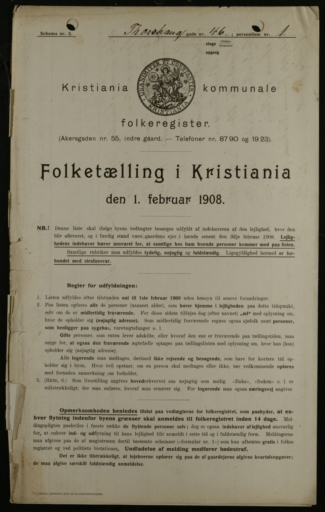 OBA, Kommunal folketelling 1.2.1908 for Kristiania kjøpstad, 1908, s. 103514