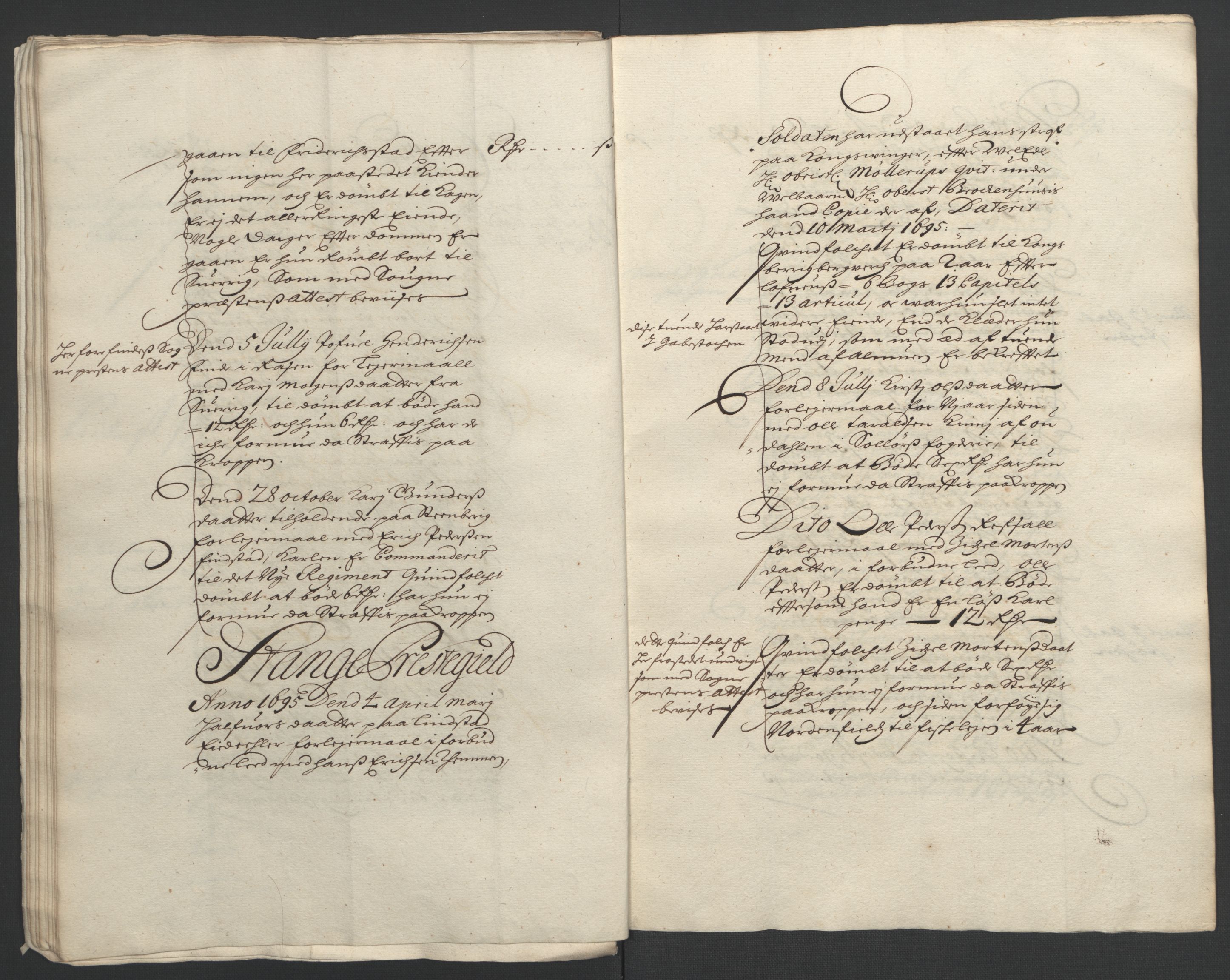 Rentekammeret inntil 1814, Reviderte regnskaper, Fogderegnskap, AV/RA-EA-4092/R16/L1036: Fogderegnskap Hedmark, 1695-1696, s. 20