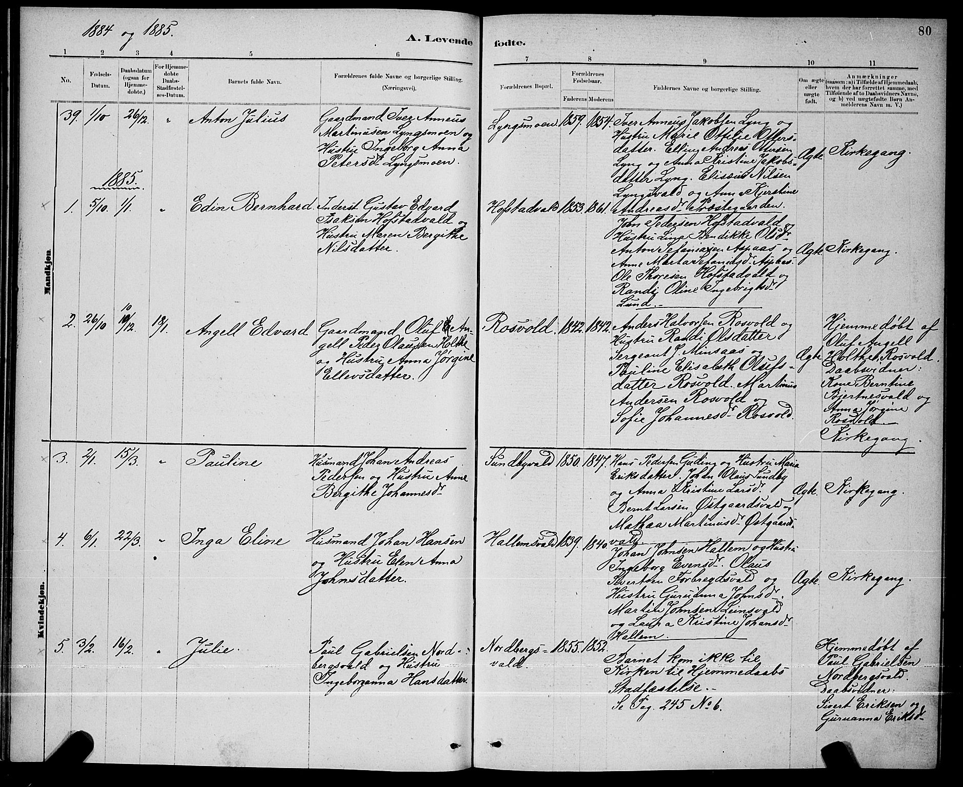 Ministerialprotokoller, klokkerbøker og fødselsregistre - Nord-Trøndelag, SAT/A-1458/723/L0256: Klokkerbok nr. 723C04, 1879-1890, s. 80