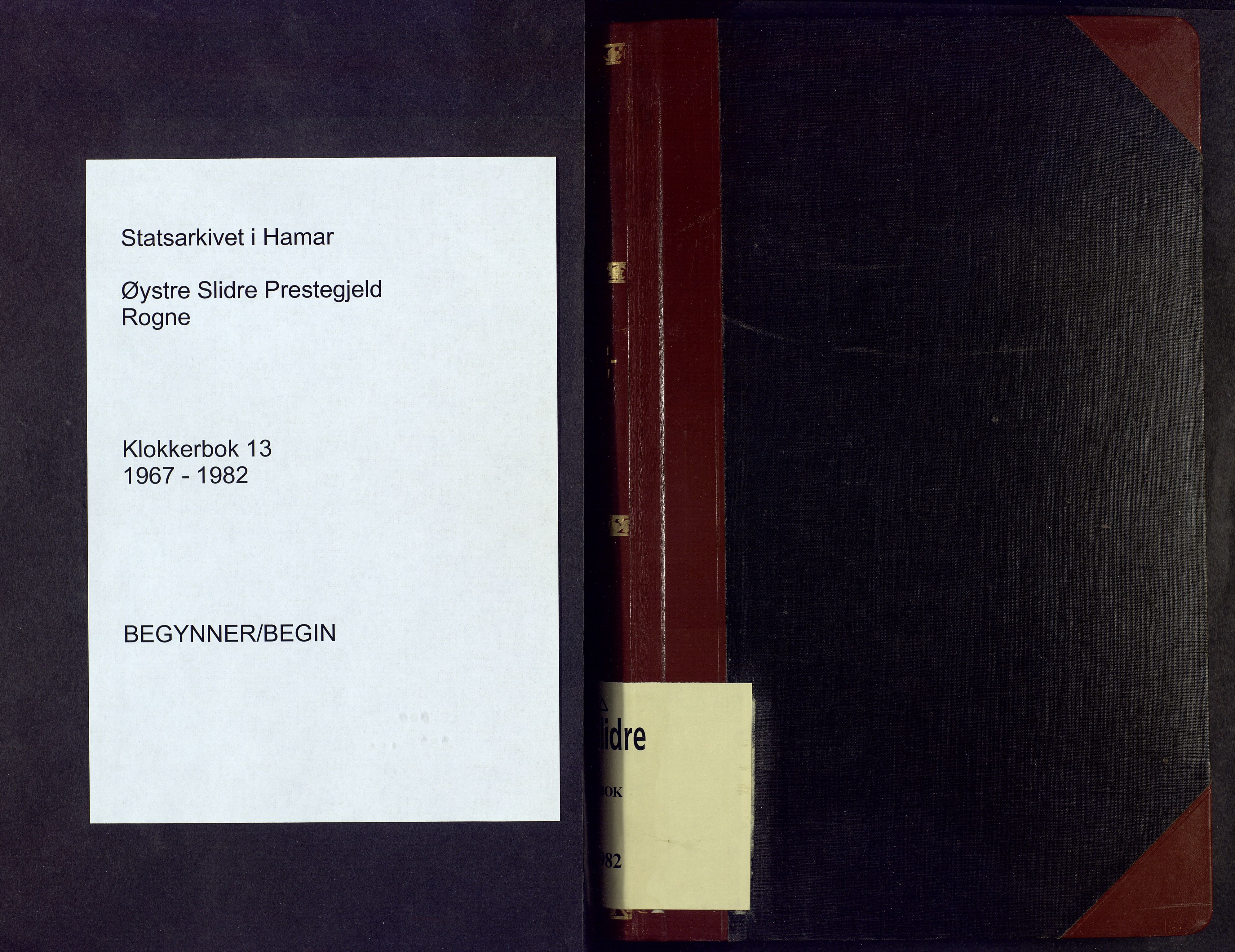 Øystre Slidre prestekontor, AV/SAH-PREST-138/H/Ha/Hab/L0013: Klokkerbok nr. 13, 1967-1982