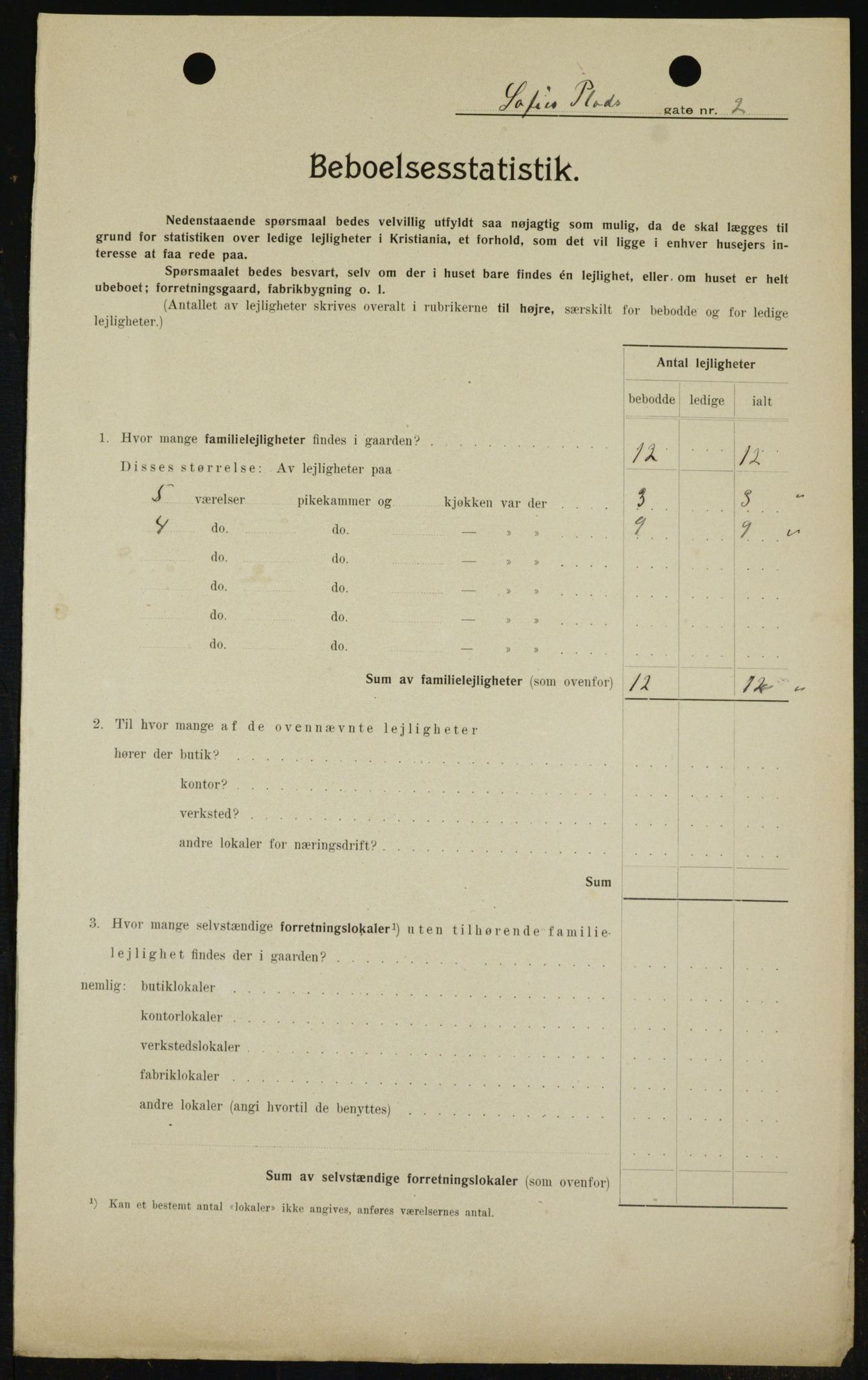 OBA, Kommunal folketelling 1.2.1909 for Kristiania kjøpstad, 1909, s. 90124