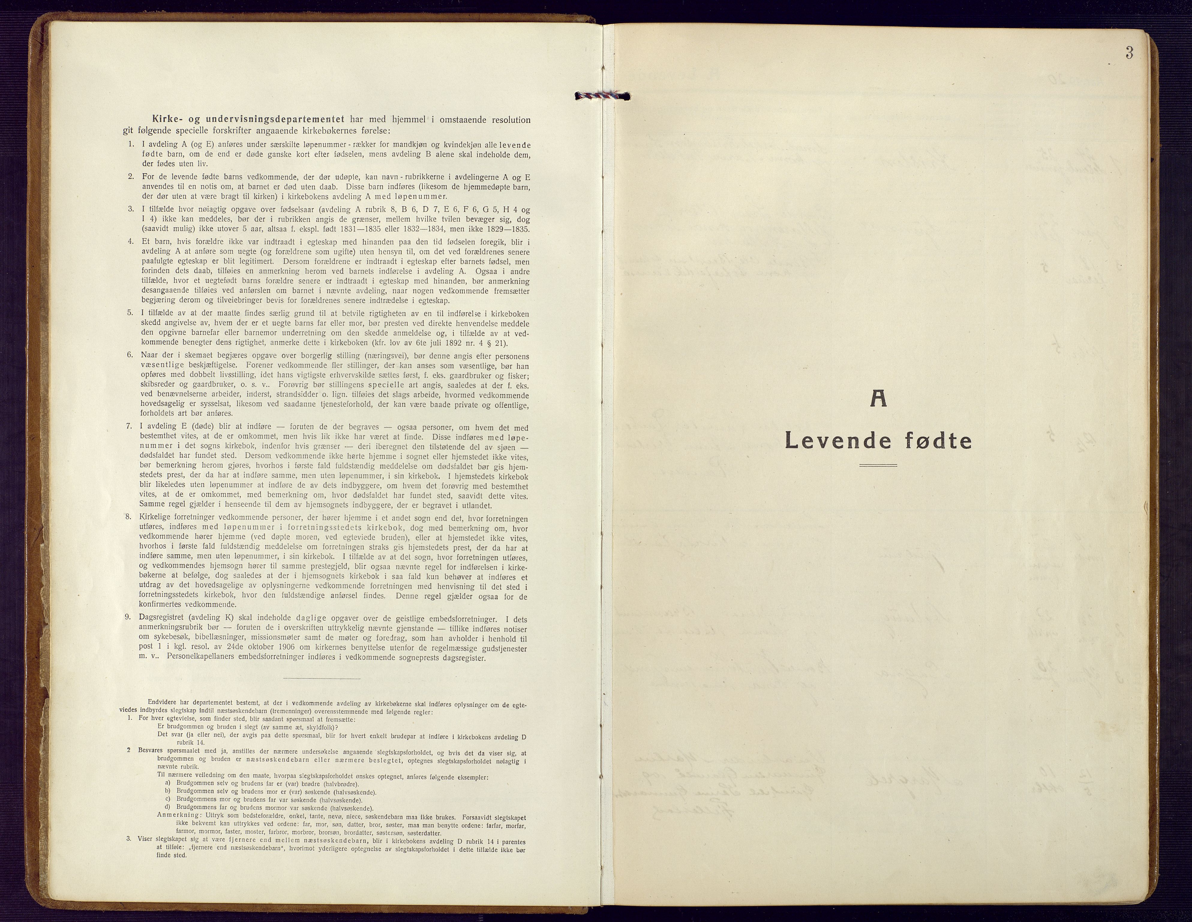 Holum sokneprestkontor, SAK/1111-0022/F/Fb/Fbb/L0005: Klokkerbok nr. B 5, 1920-1945, s. 3