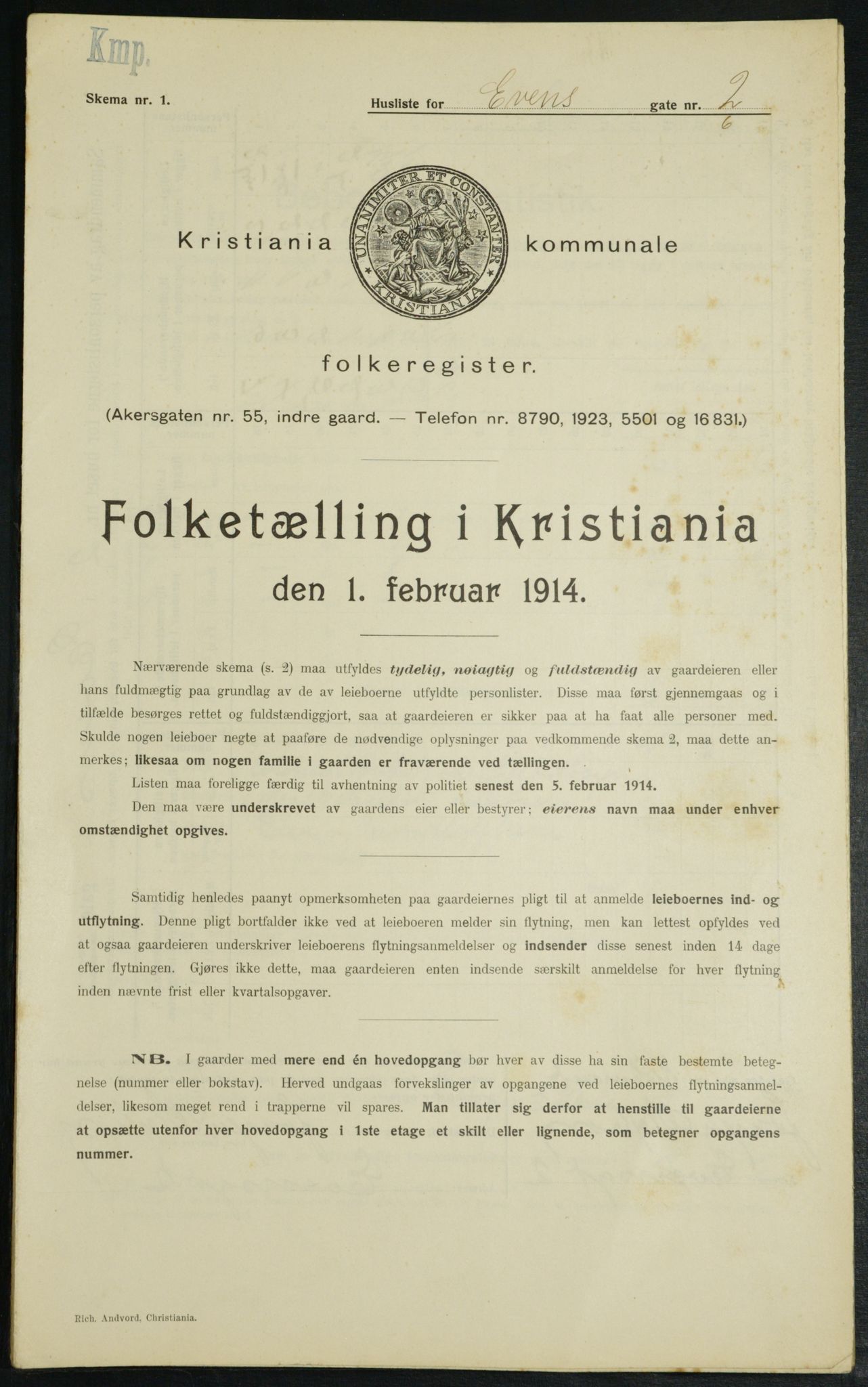 OBA, Kommunal folketelling 1.2.1914 for Kristiania, 1914, s. 23027