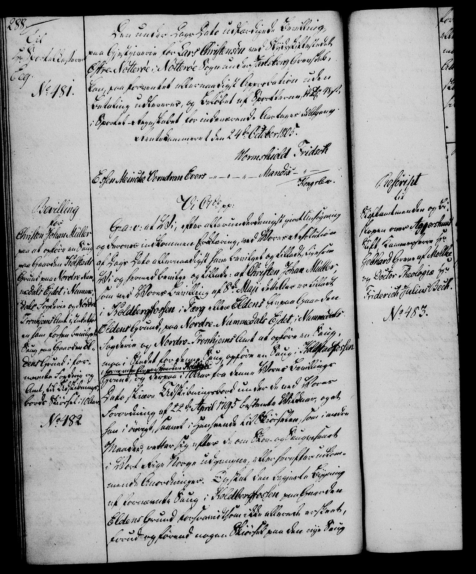 Rentekammeret, Kammerkanselliet, AV/RA-EA-3111/G/Gg/Gga/L0018: Norsk ekspedisjonsprotokoll med register (merket RK 53.18), 1804-1806, s. 288