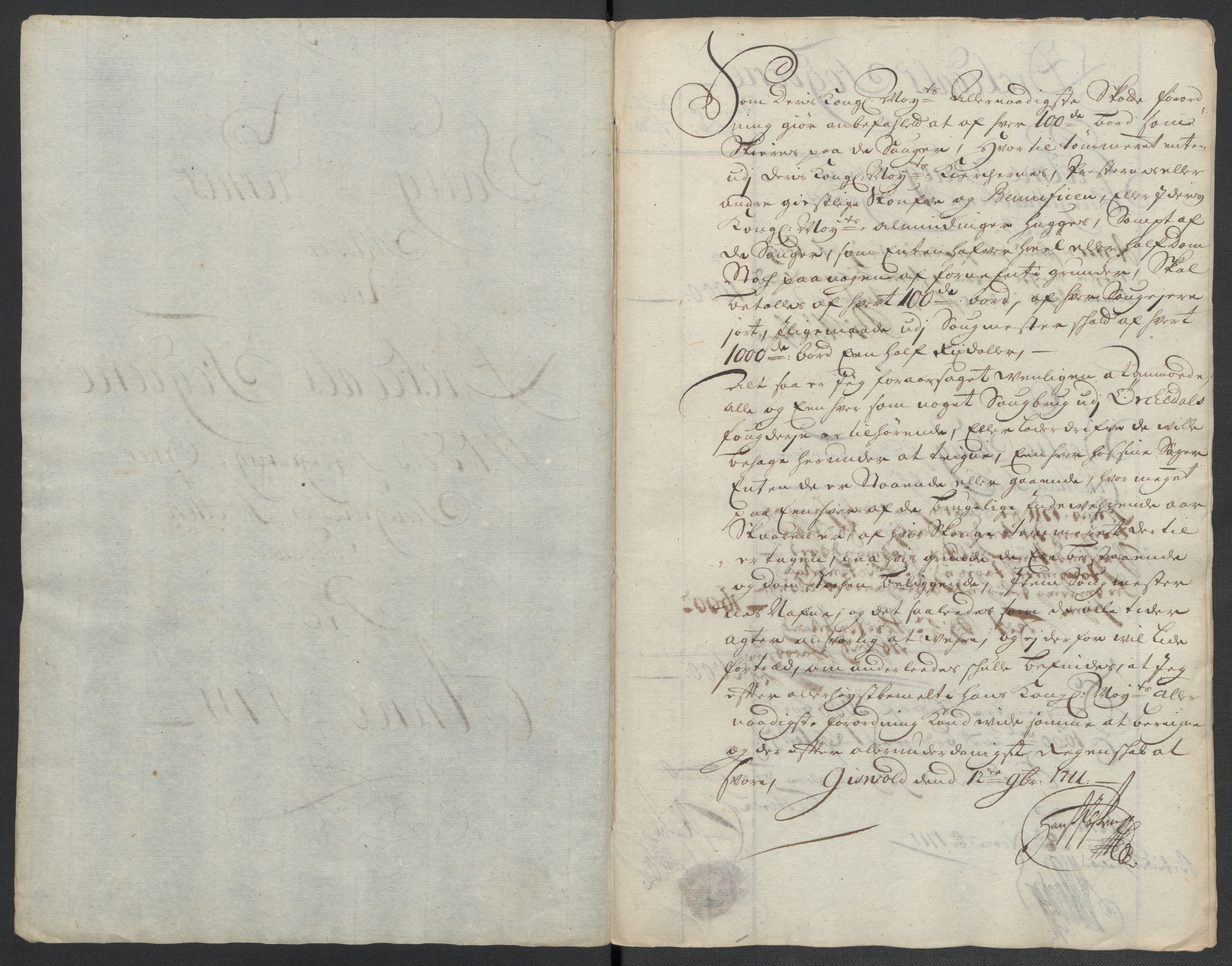 Rentekammeret inntil 1814, Reviderte regnskaper, Fogderegnskap, RA/EA-4092/R60/L3961: Fogderegnskap Orkdal og Gauldal, 1711, s. 121
